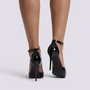 Sandalias de Tacón con Tira Mujer - Negro - Vista trasera
