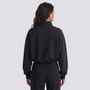 Sudadera Crop Cuello Alto Mujer - Negro - Espalda