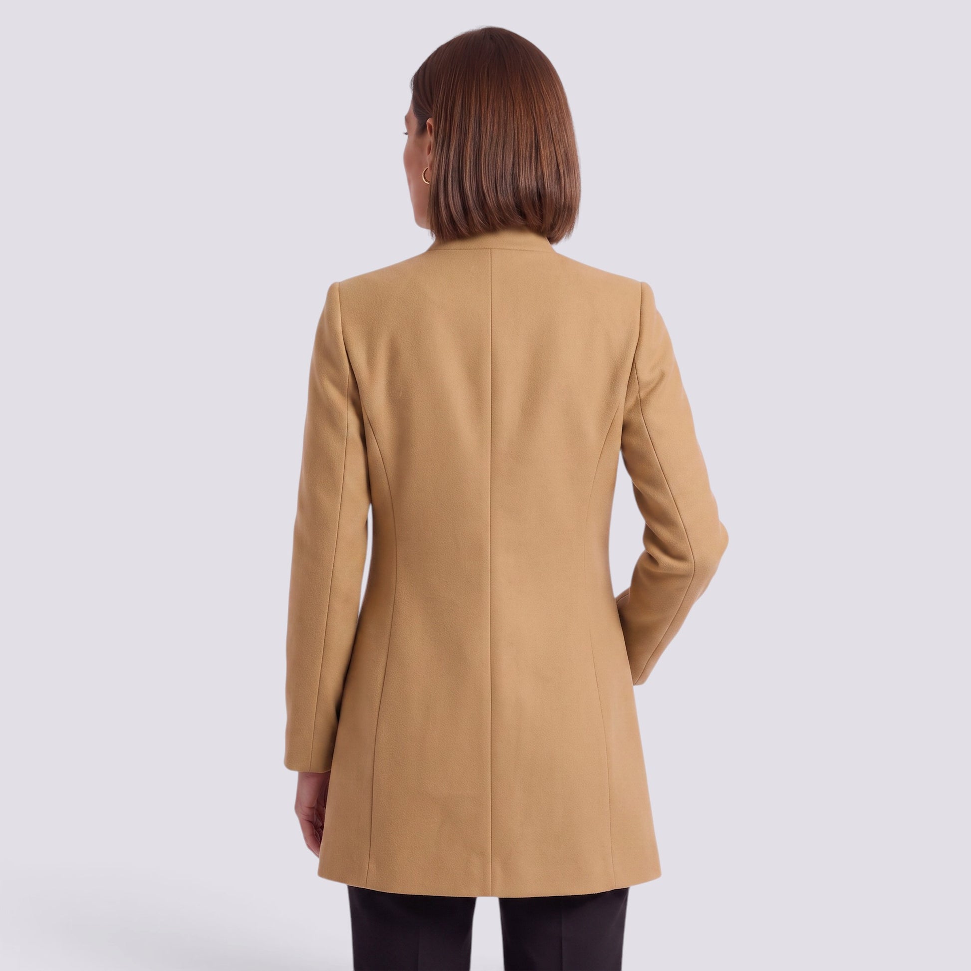 Abrigo Mujer Cruzado Entallado Elegante Bolsillos