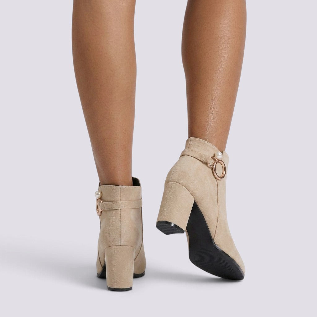 Botines Mujer Tacón Grueso Puntera Fina