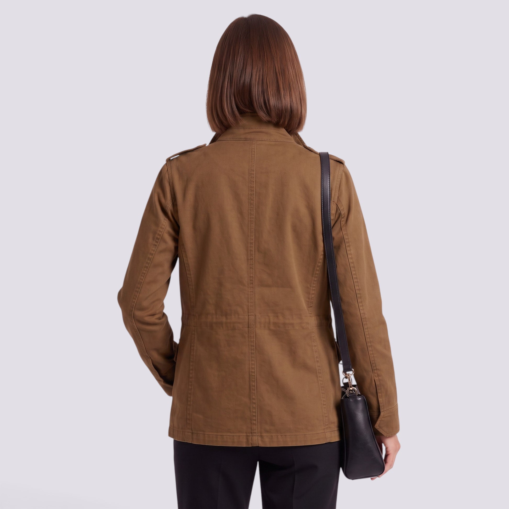Chaqueta Mujer Holgada con Cremallera Solapa