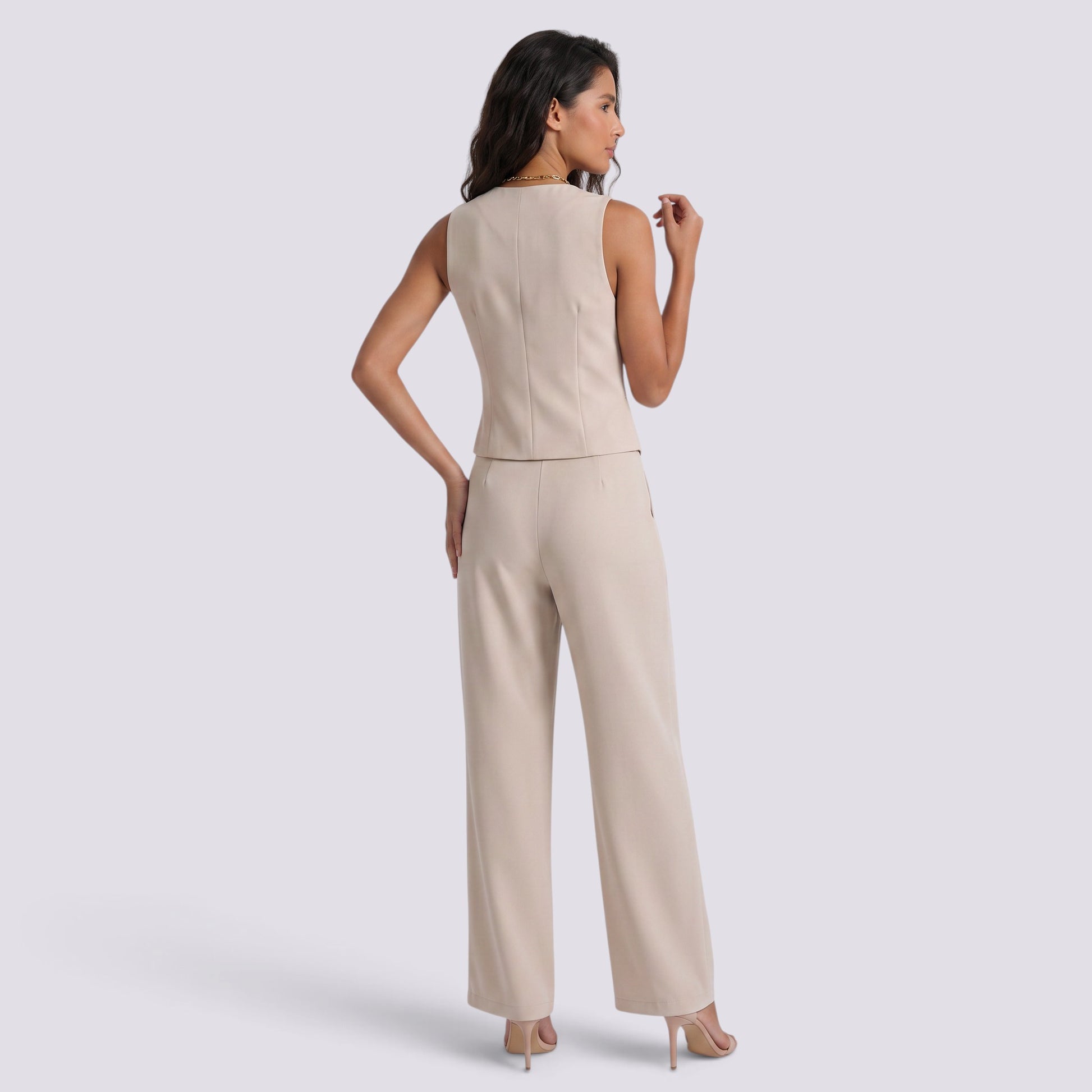 Conjunto Chaleco Pantalón Mujer Recto