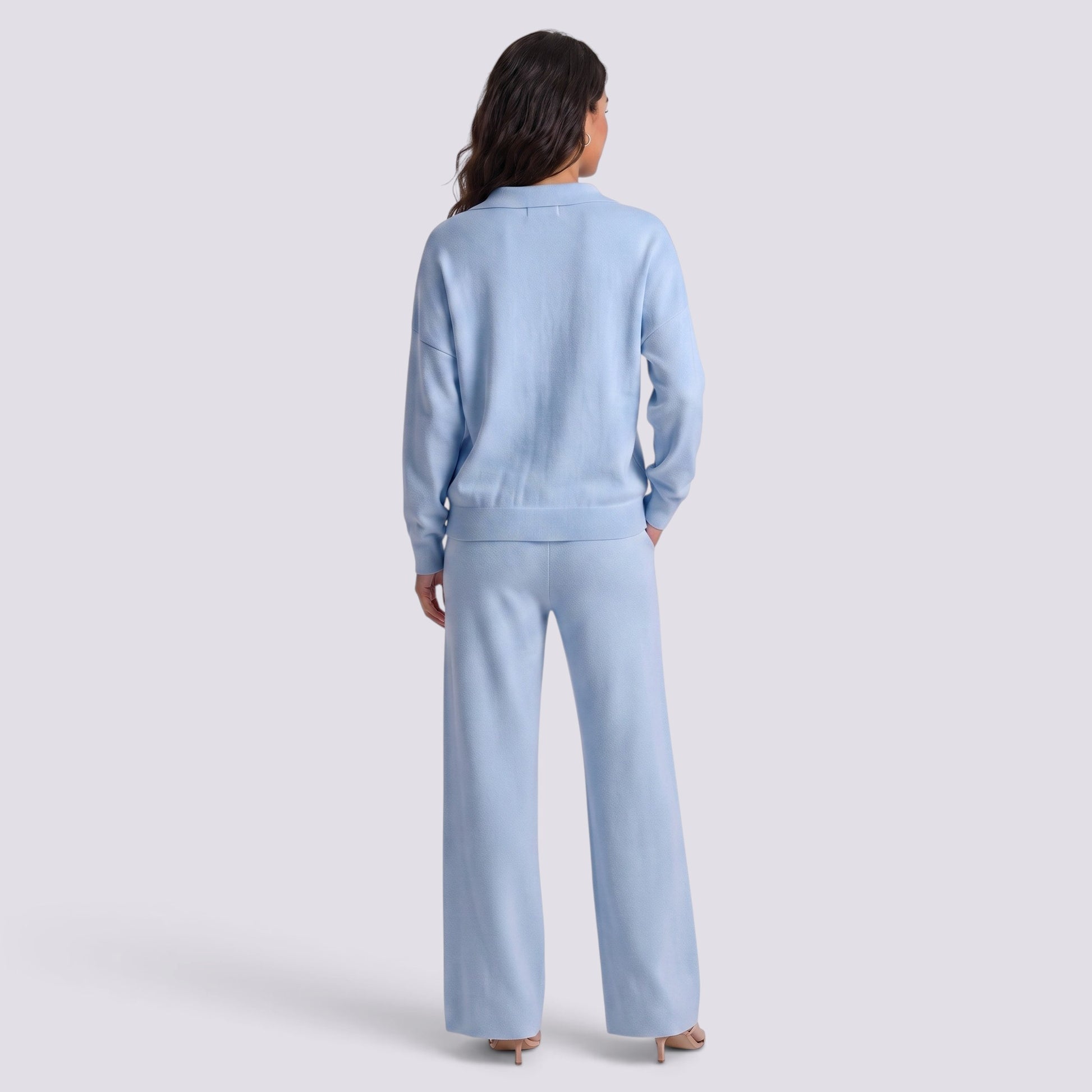 Conjunto Punto Mujer Polo Pantalón Ancho