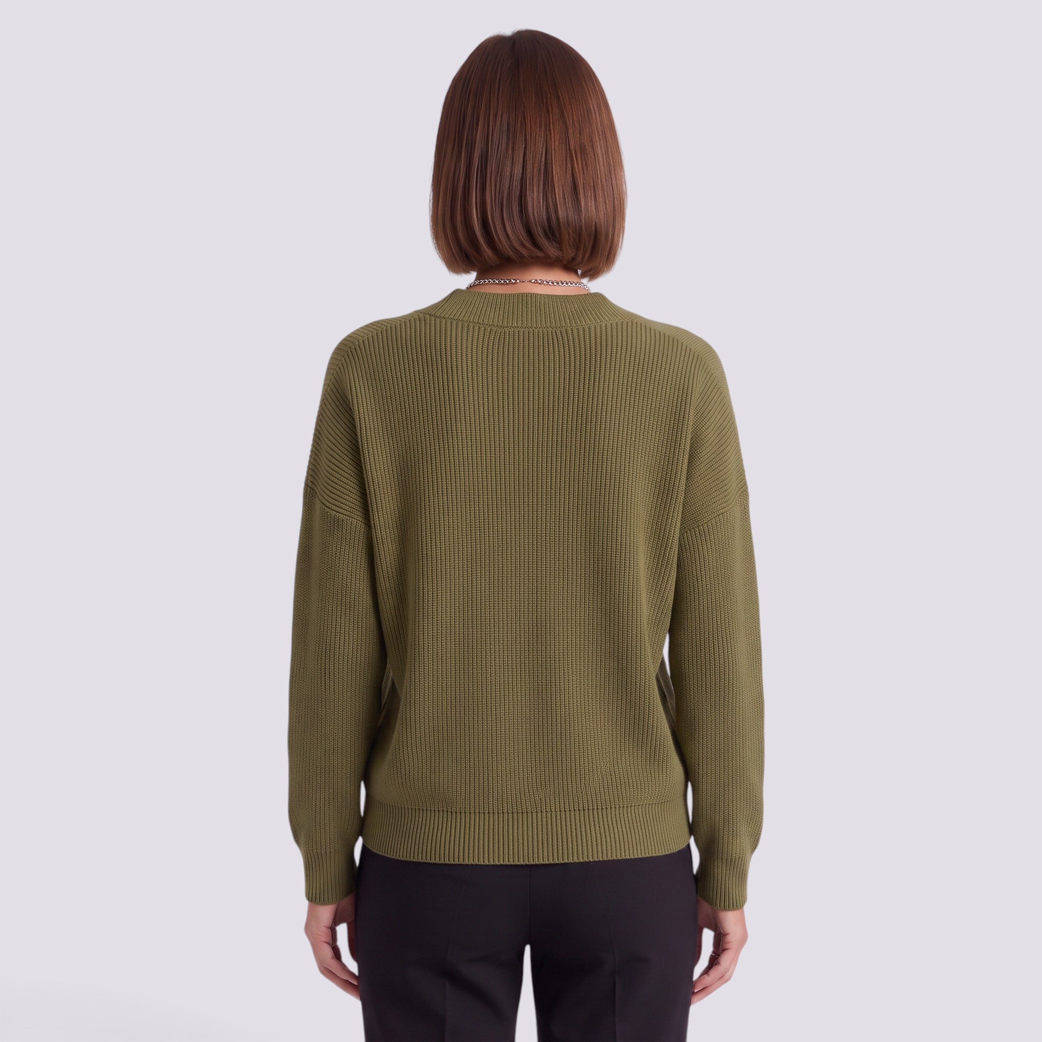 Jersey Mujer Cuello Pico Punto Holgado