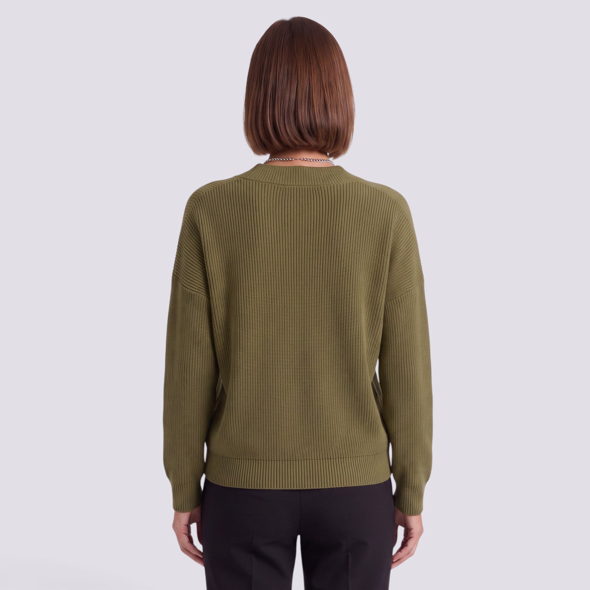 Jersey Mujer Cuello Pico Punto Holgado