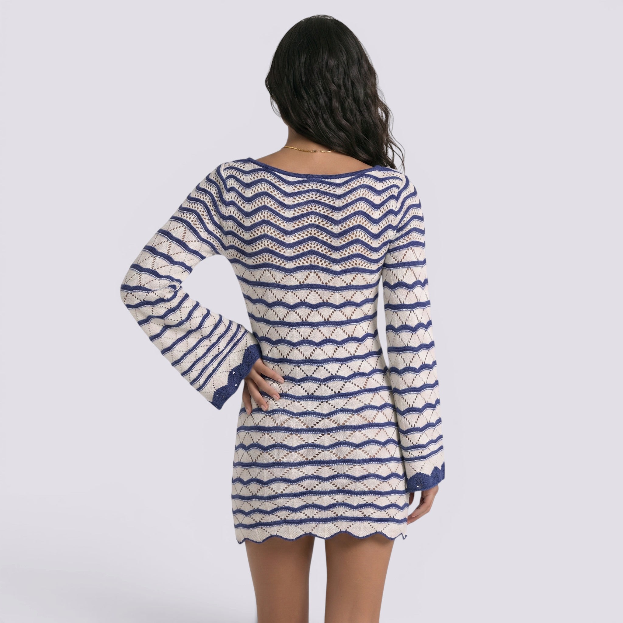 Vestido Playa Mujer Rayas Boho