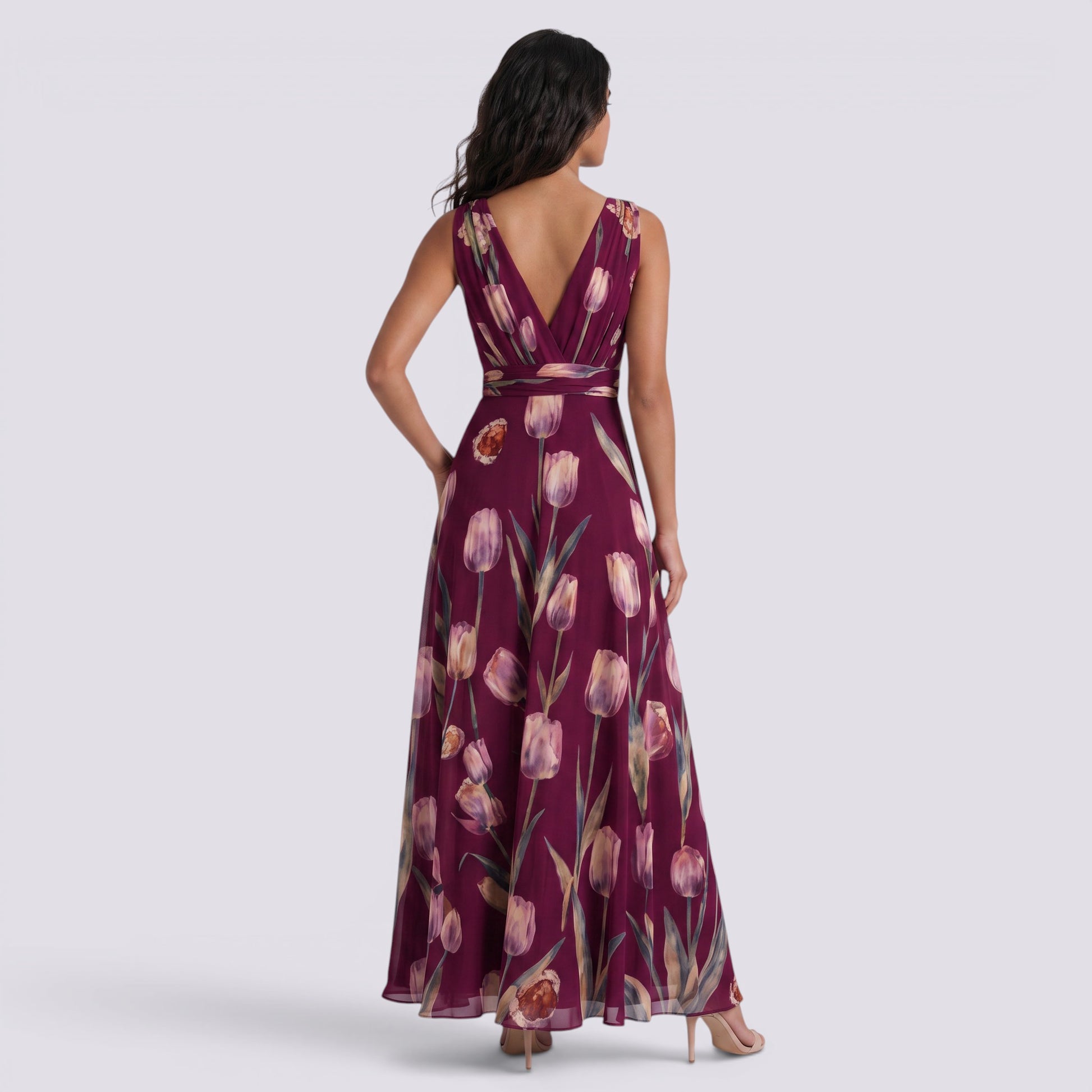 Vestido Largo Fiesta Floral Estampado