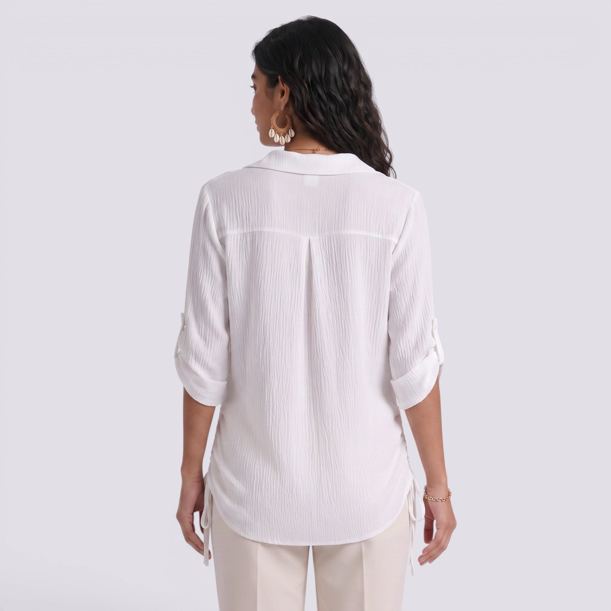Camisa Playera Mujer Cordones Laterales
