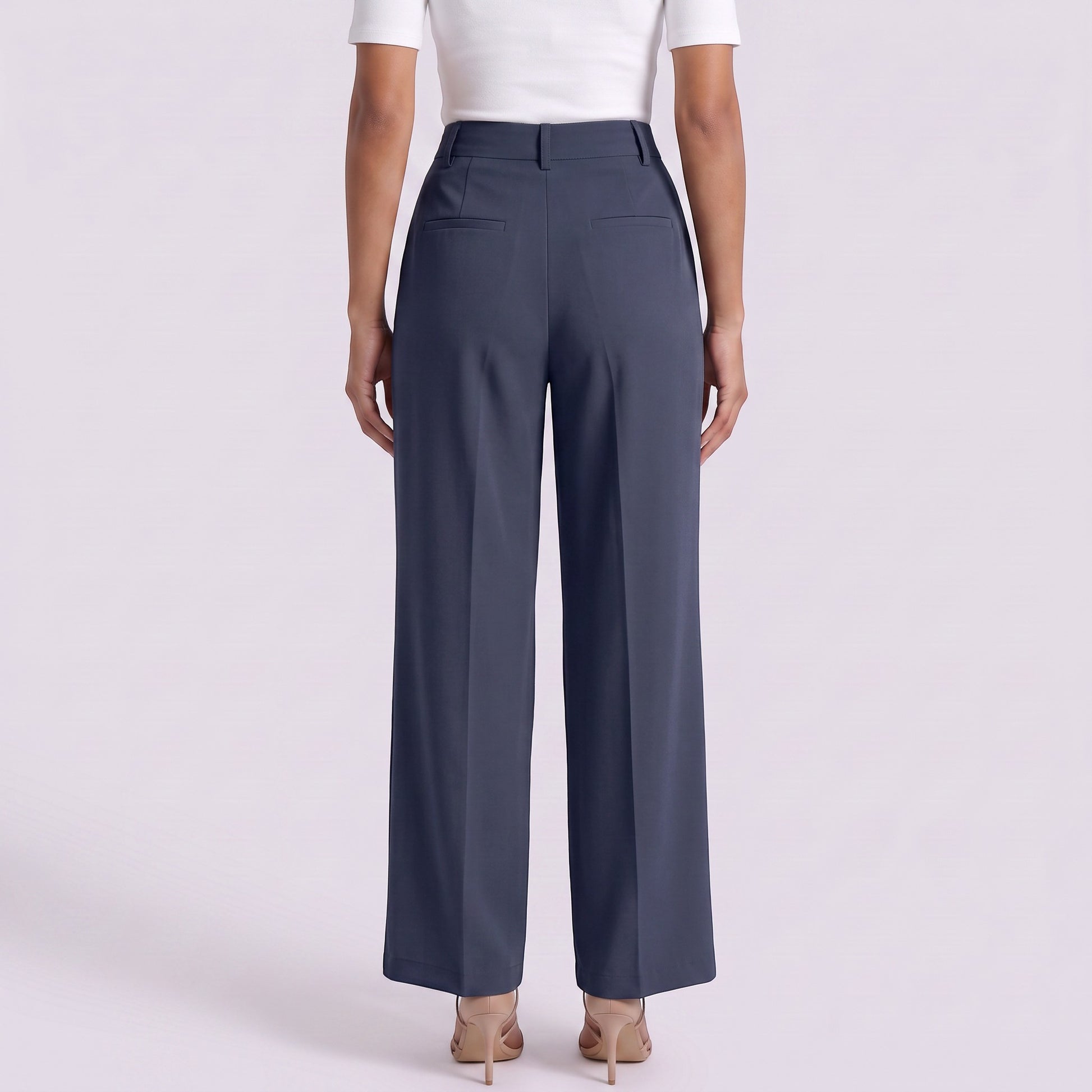 Pantalón Ancho Mujer Cintura Alta con Cordón