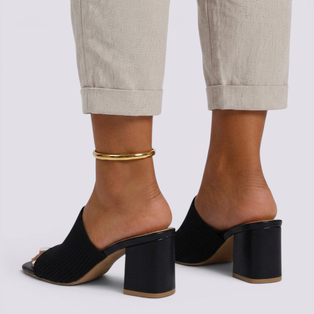 Sandalias Tacón Mujer Elegantes Punta Abierta