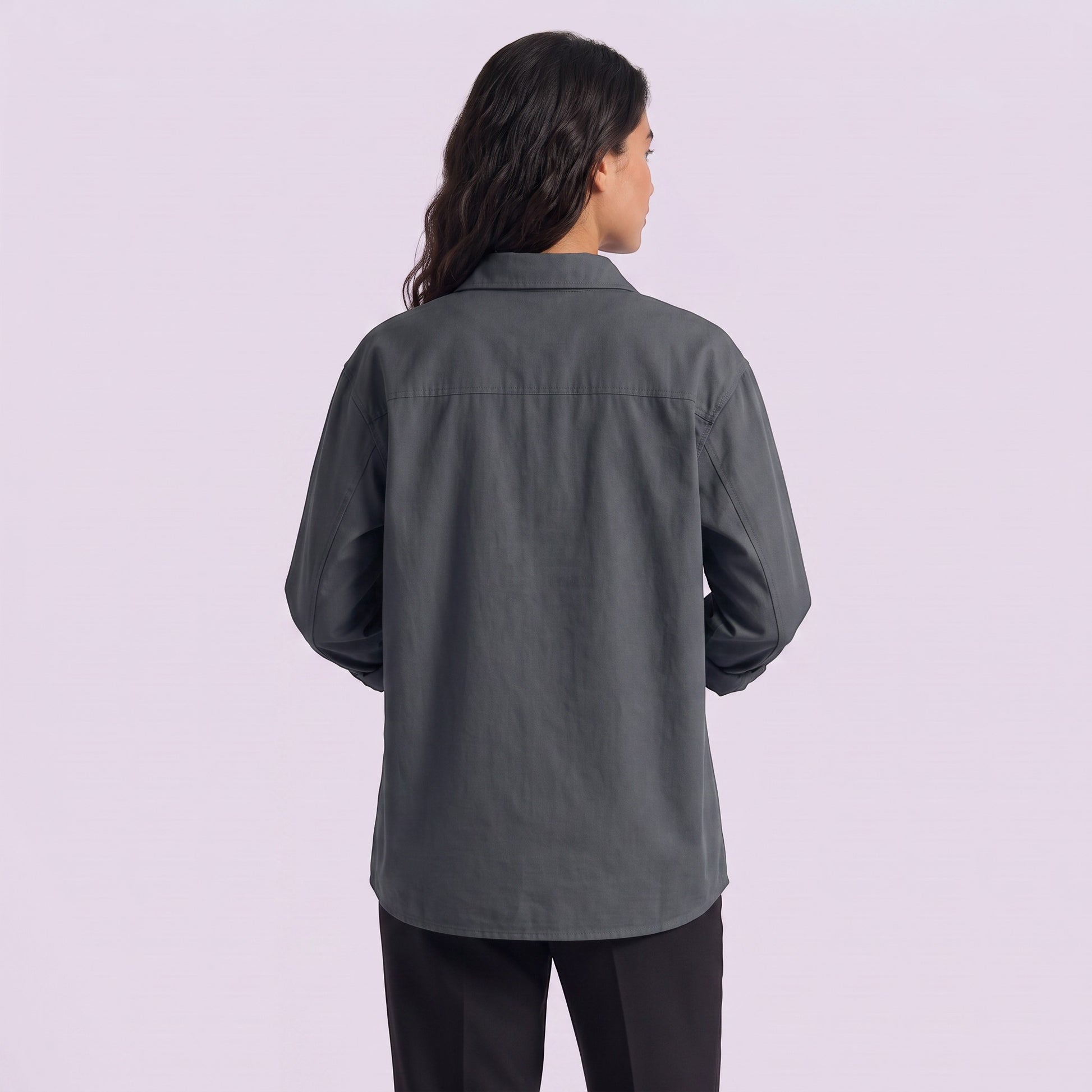Camisa Mujer Oversize Algodón Manga Larga
