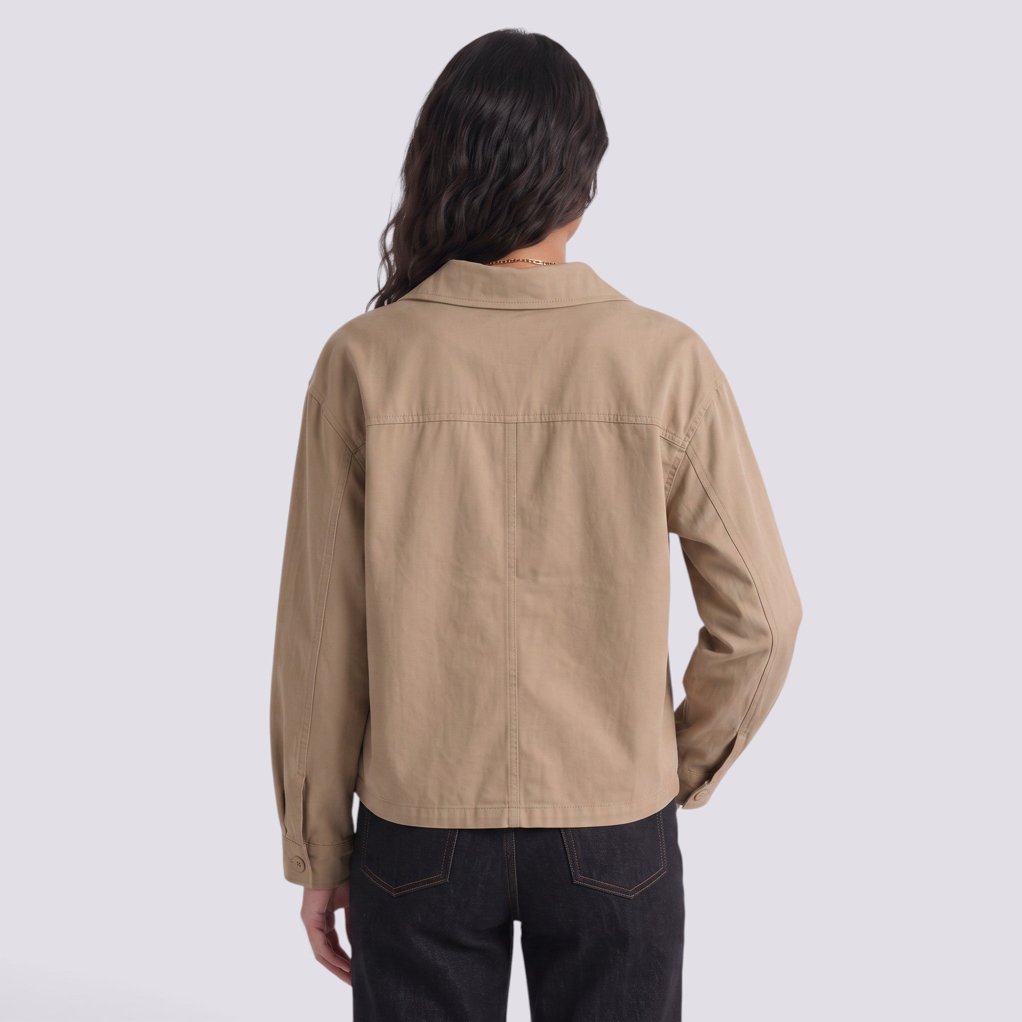 Chaqueta Mujer Corta Estilo Camisero Vintage