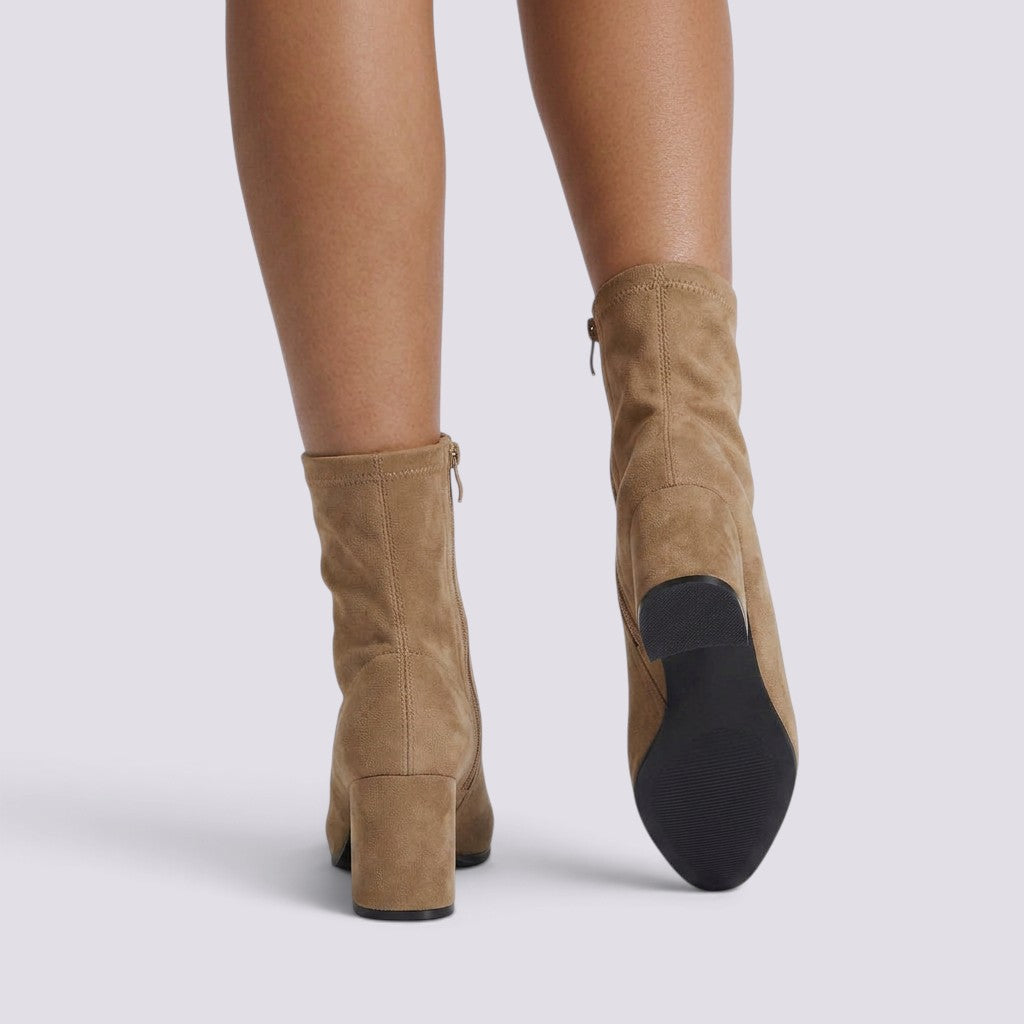 Botines Mujer Tacón Alto Forro Cálido
