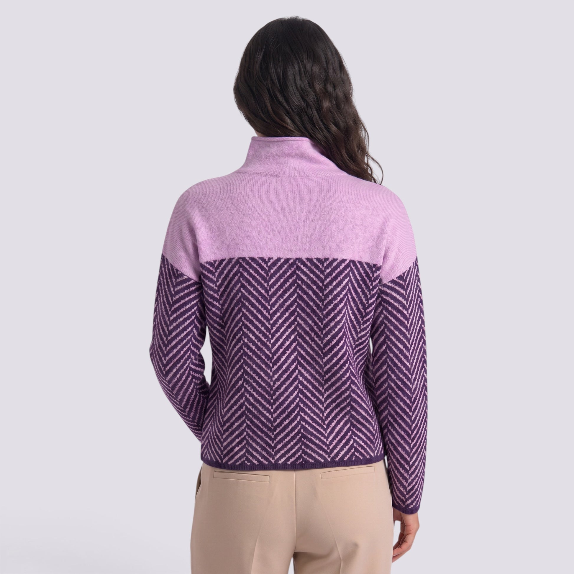 Jersey Mujer Cuello Alto Punto Grueso