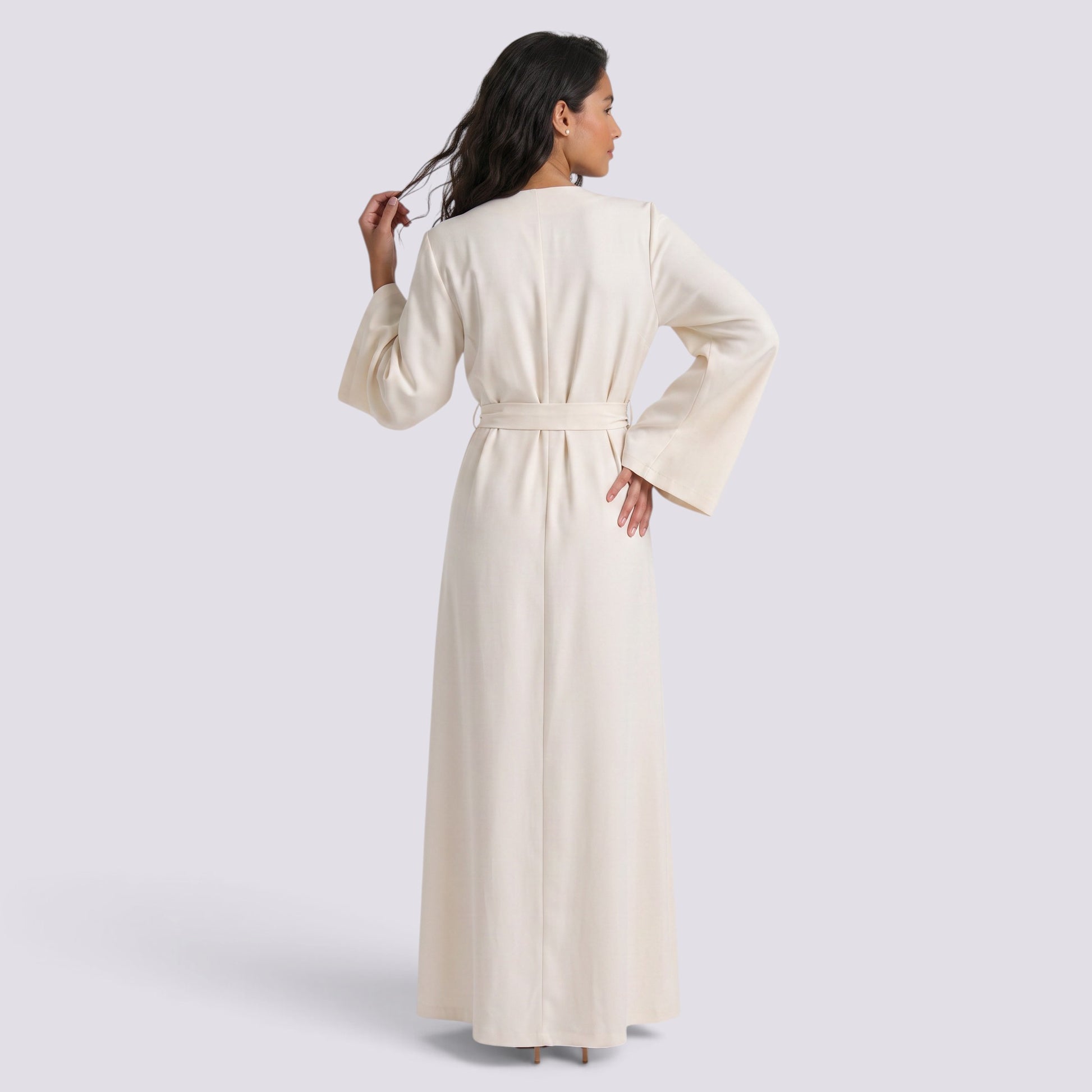 Vestido Largo Mujer Manga Larga con Cordones