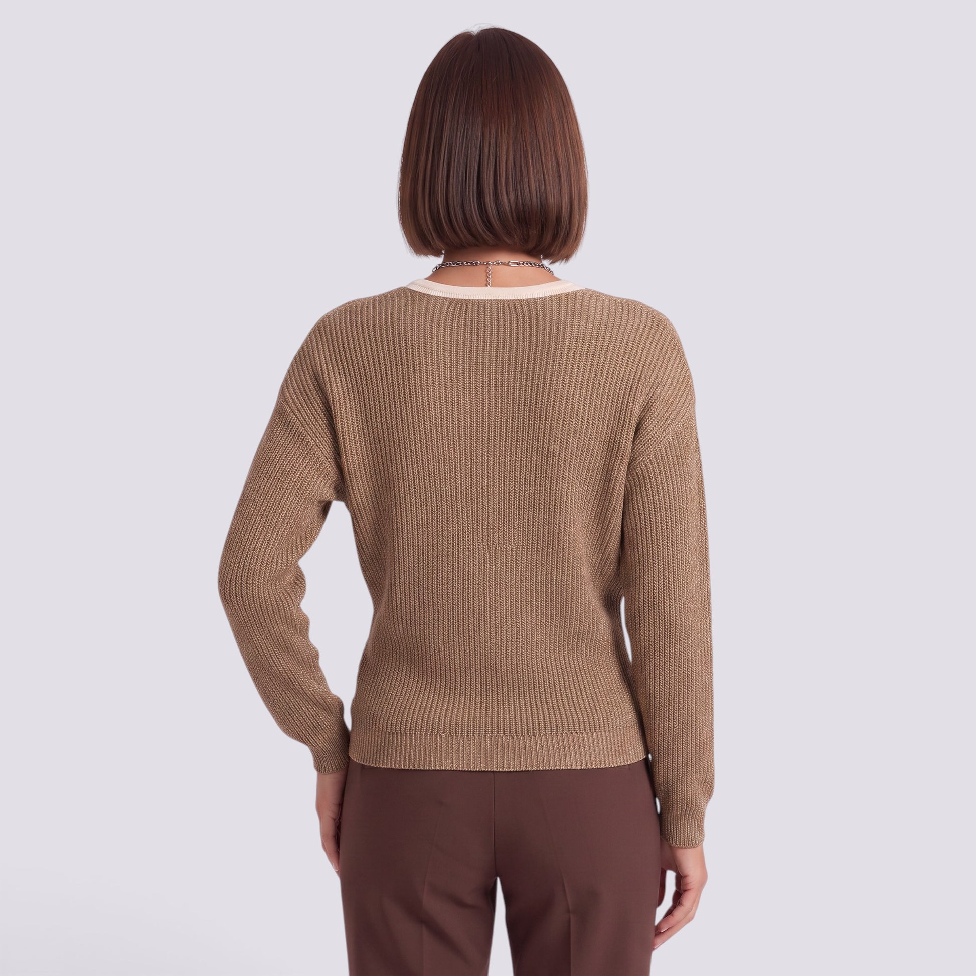 Jersey Mujer Punto Cuello Pico Cruzado