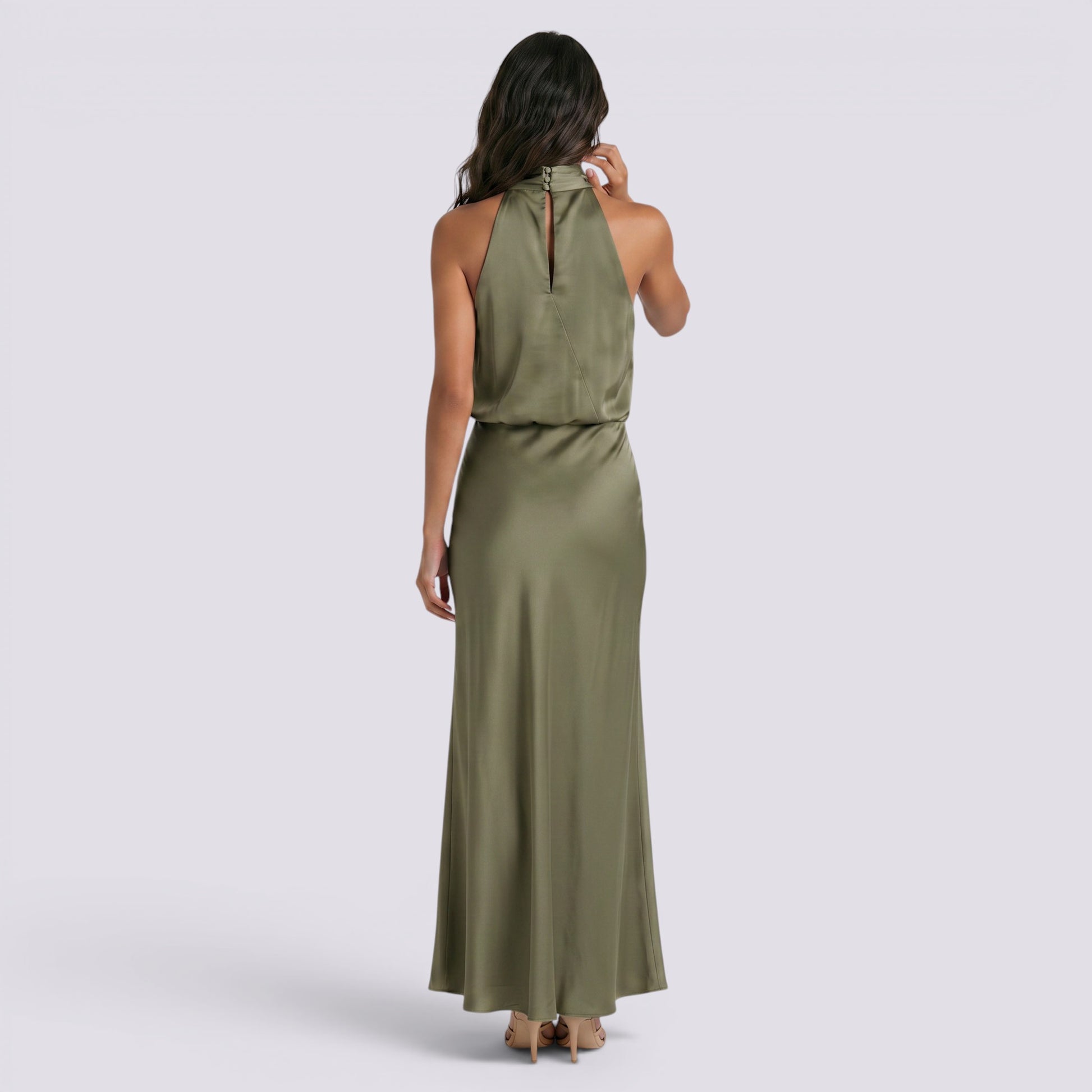 Vestido Largo Mujer Fiesta Satinado
