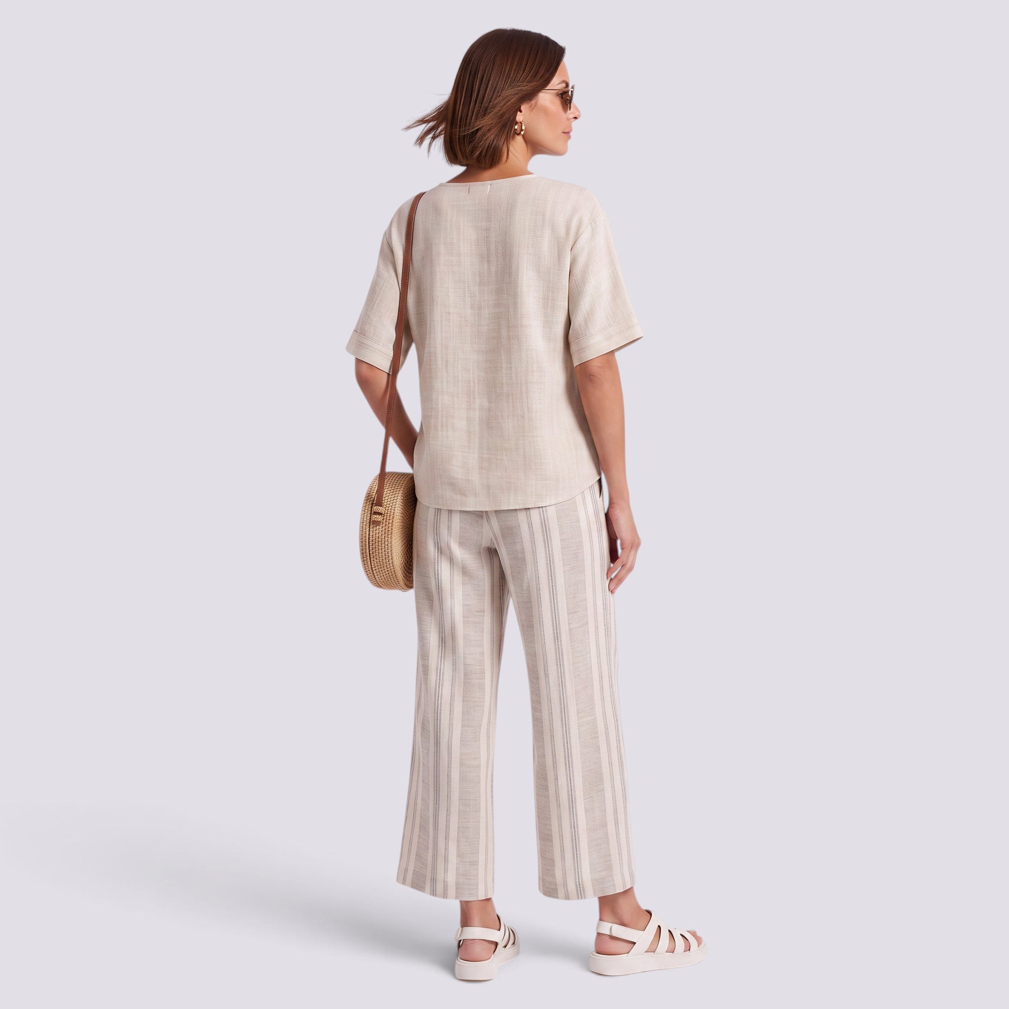 Conjunto Rayas Pantalón Ancho Mujer