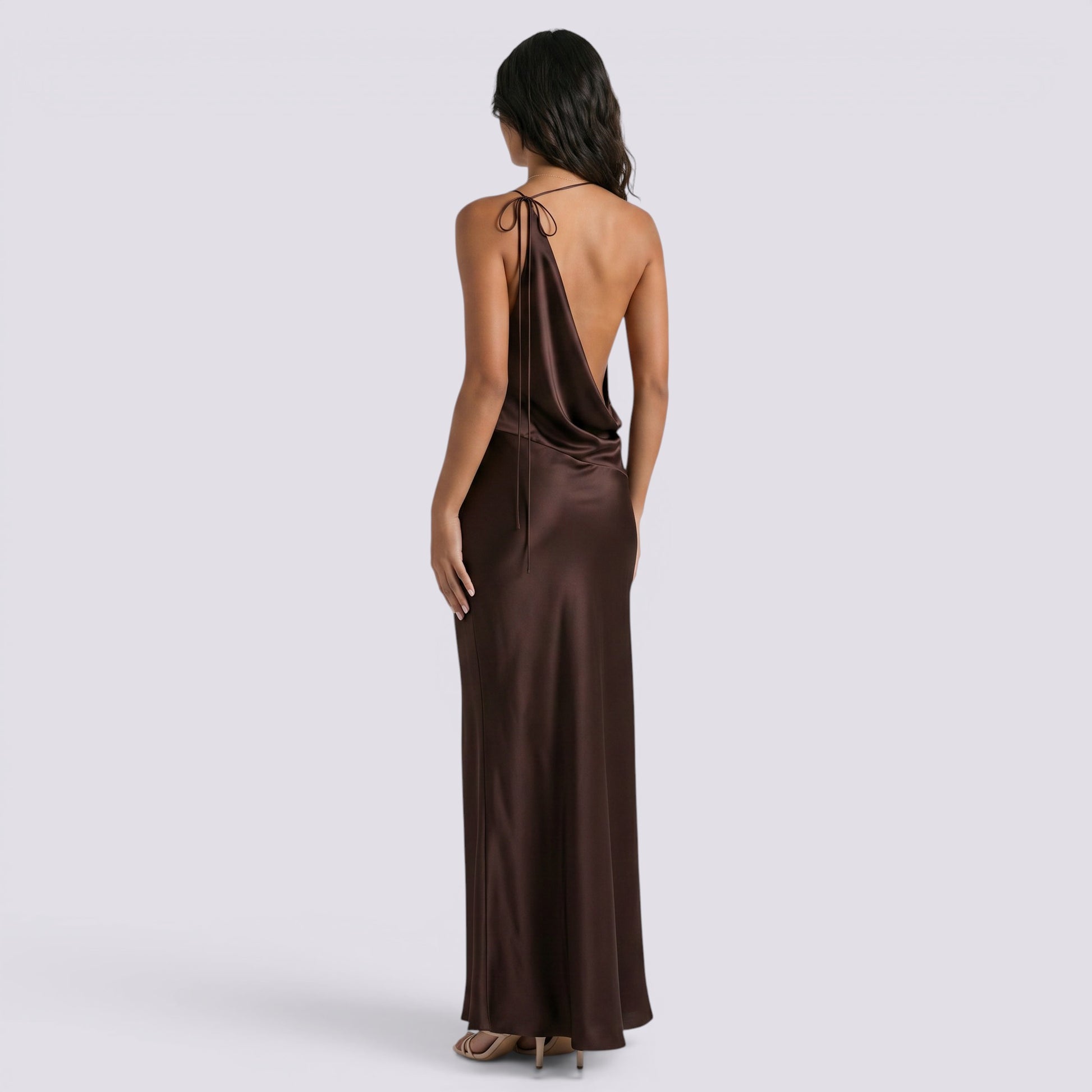 Vestido de Fiesta Mujer Halter Elegante de Noche