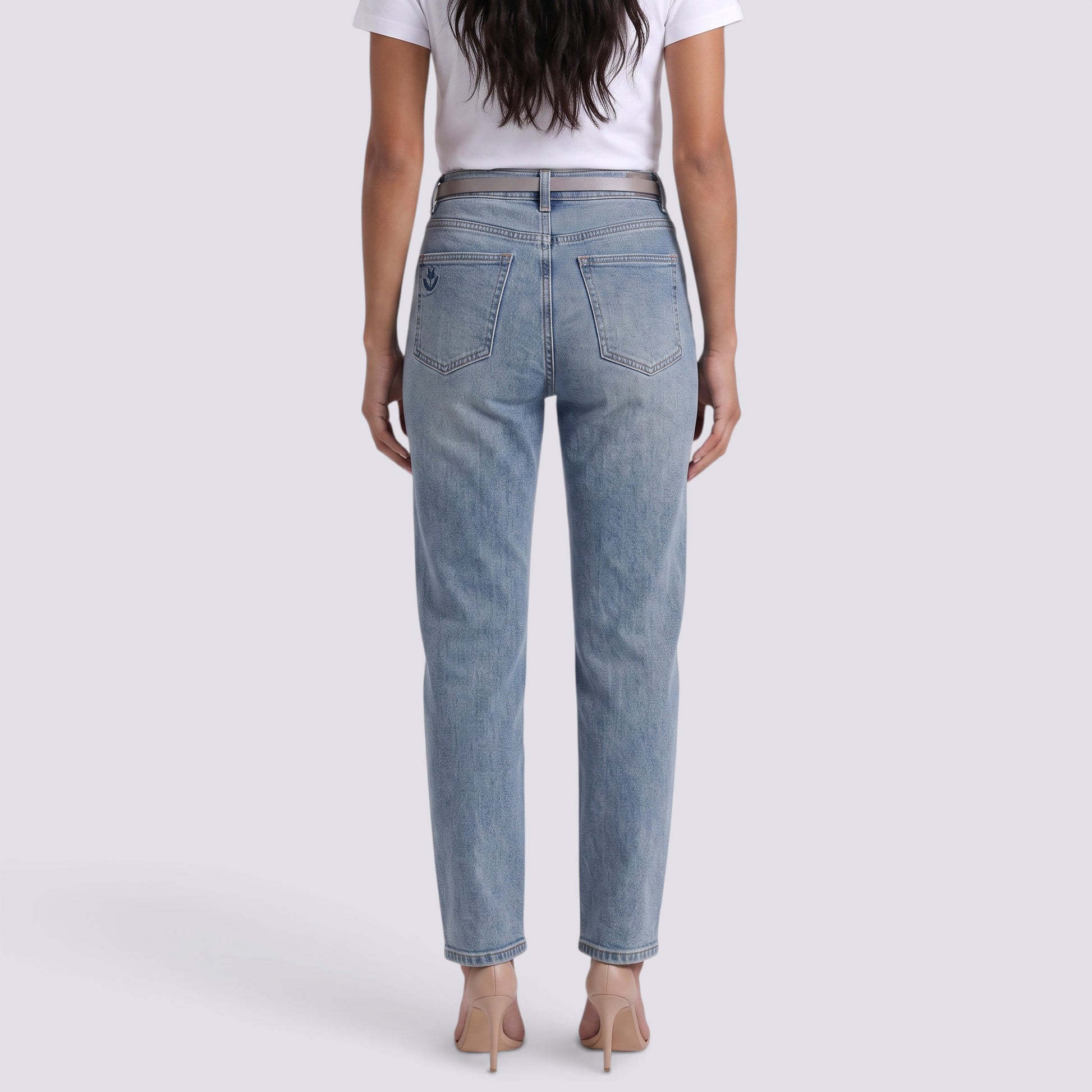 Pantalón Vaquero Mujer Recto Tiro Alto