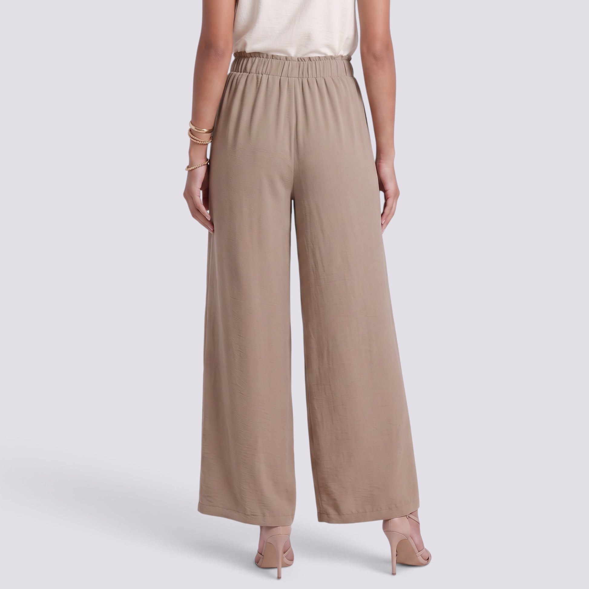 Pantalón Ancho Mujer Cintura Elástica