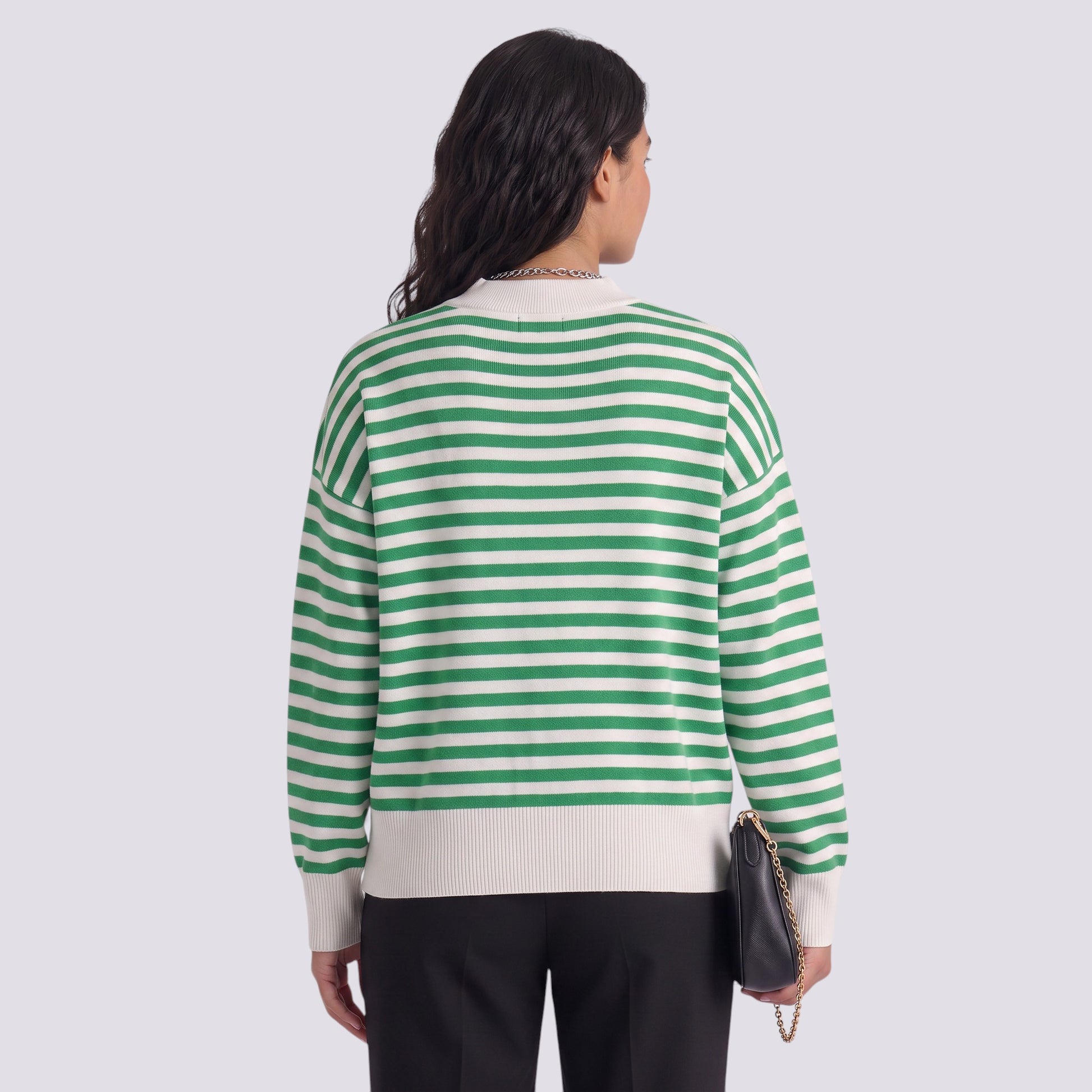 Jersey Mujer Punto Rayas Bicolor