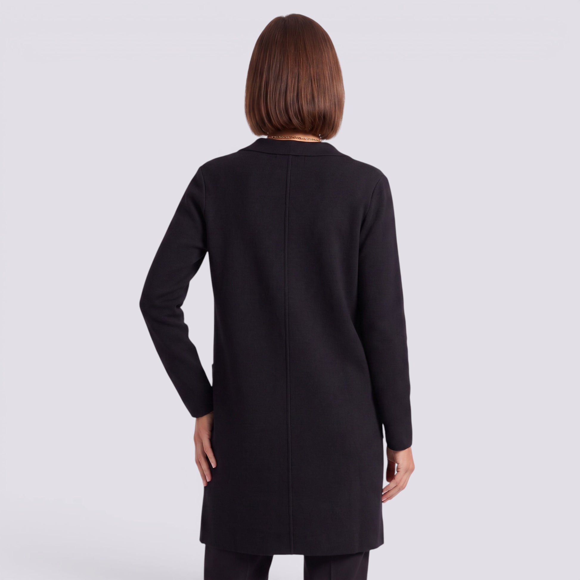 Cárdigan Mujer Largo Elegante Entallado con Solapa