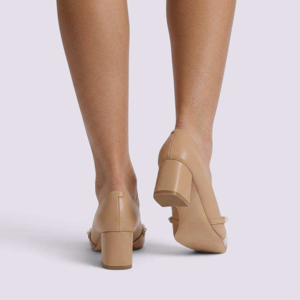 Zapatos de Tacón Mujer con Perlas