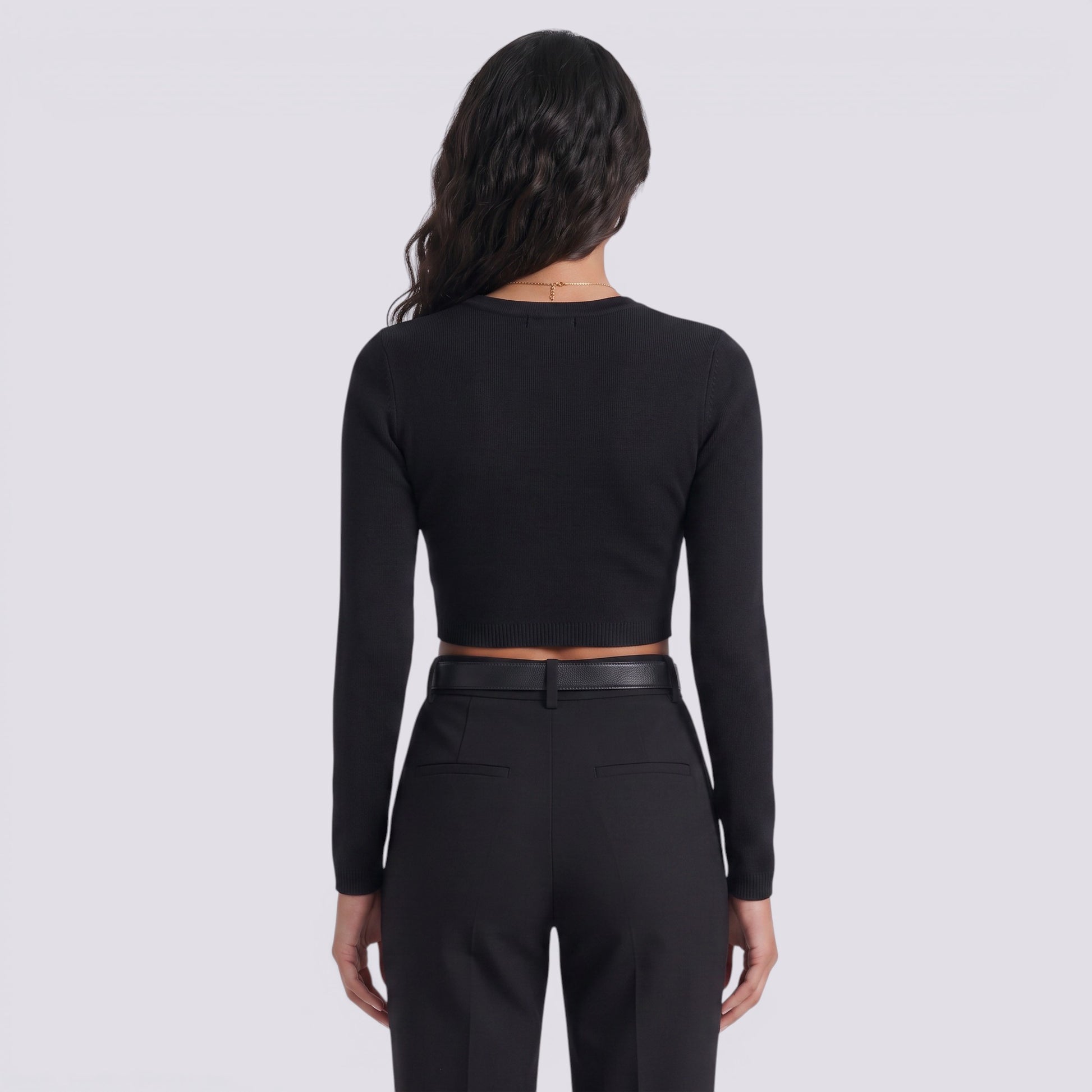 Camiseta Manga Larga Mujer Corta Entallada