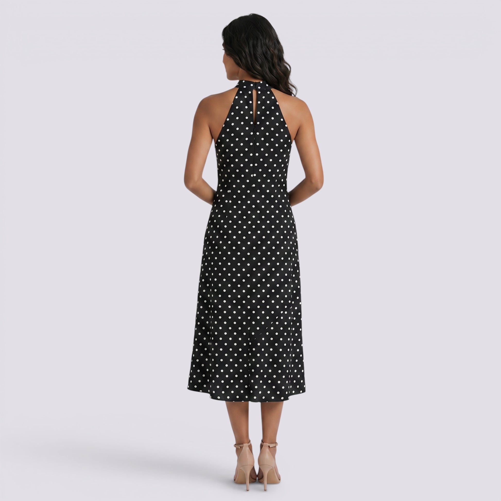 Vestido Halter Lunares Mujer Verano