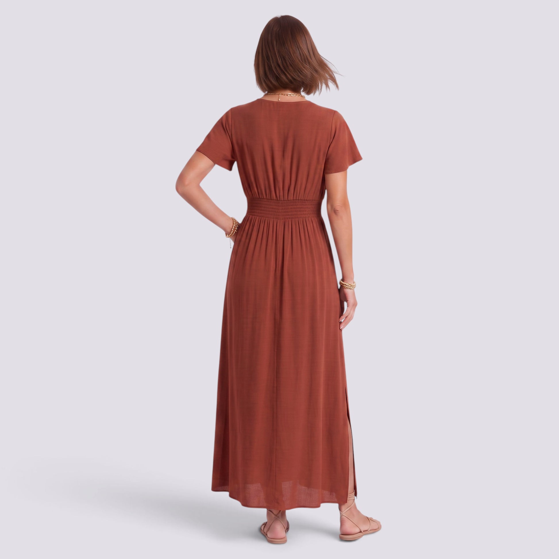 Vestido Largo Mujer Verano Elegante Manga Corta