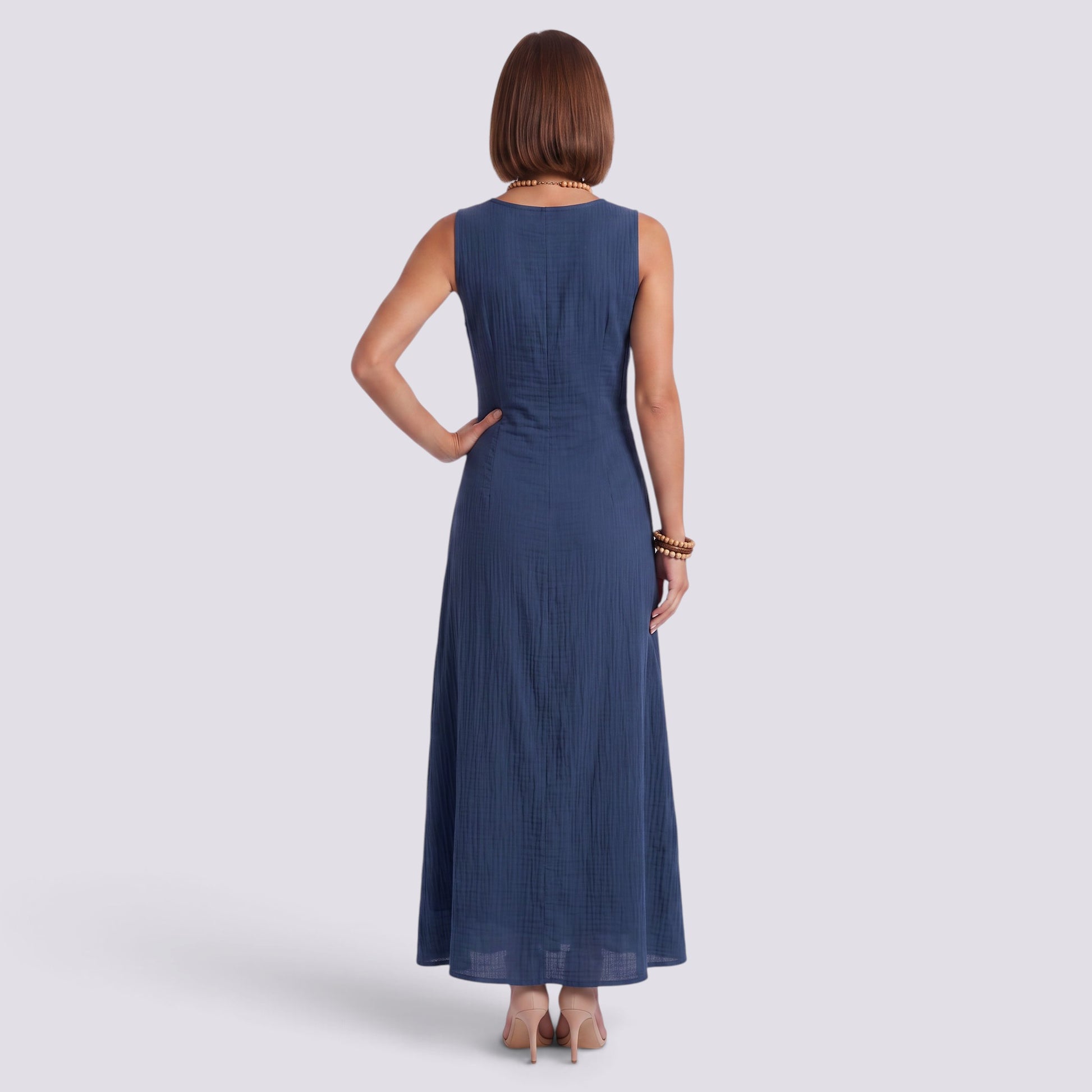 Vestido Cruzado Mujer Elegante Talle Alto