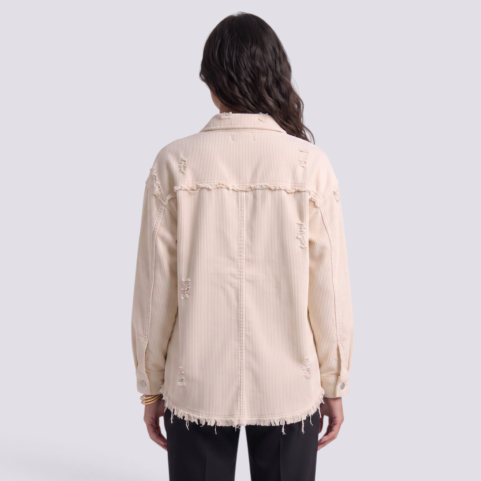 Chaqueta Vaquera Mujer Efecto Rota Deshilachada