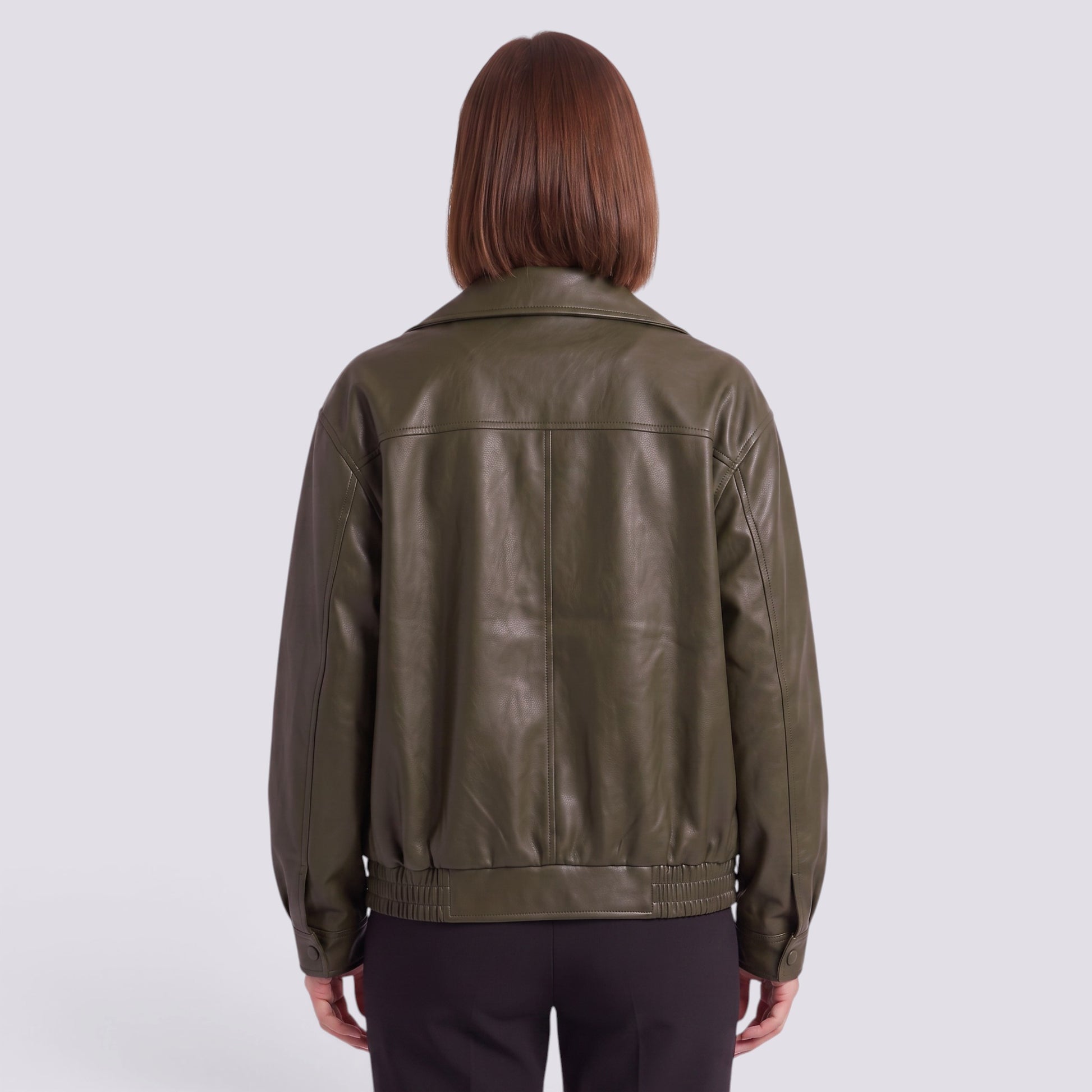 Chaqueta Mujer Motera Oversize con Cinturón Solapa