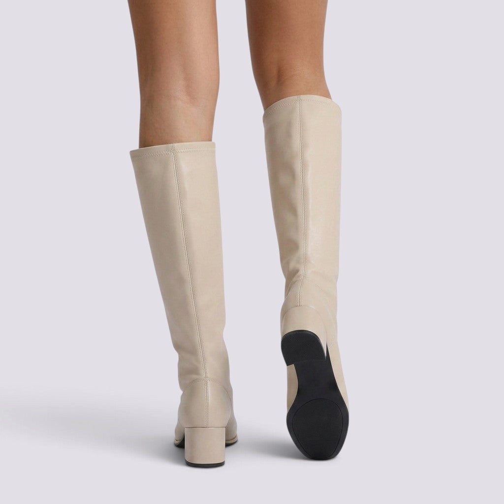 Botas Altas Mujer Tacón Grueso Punta Cuadrada