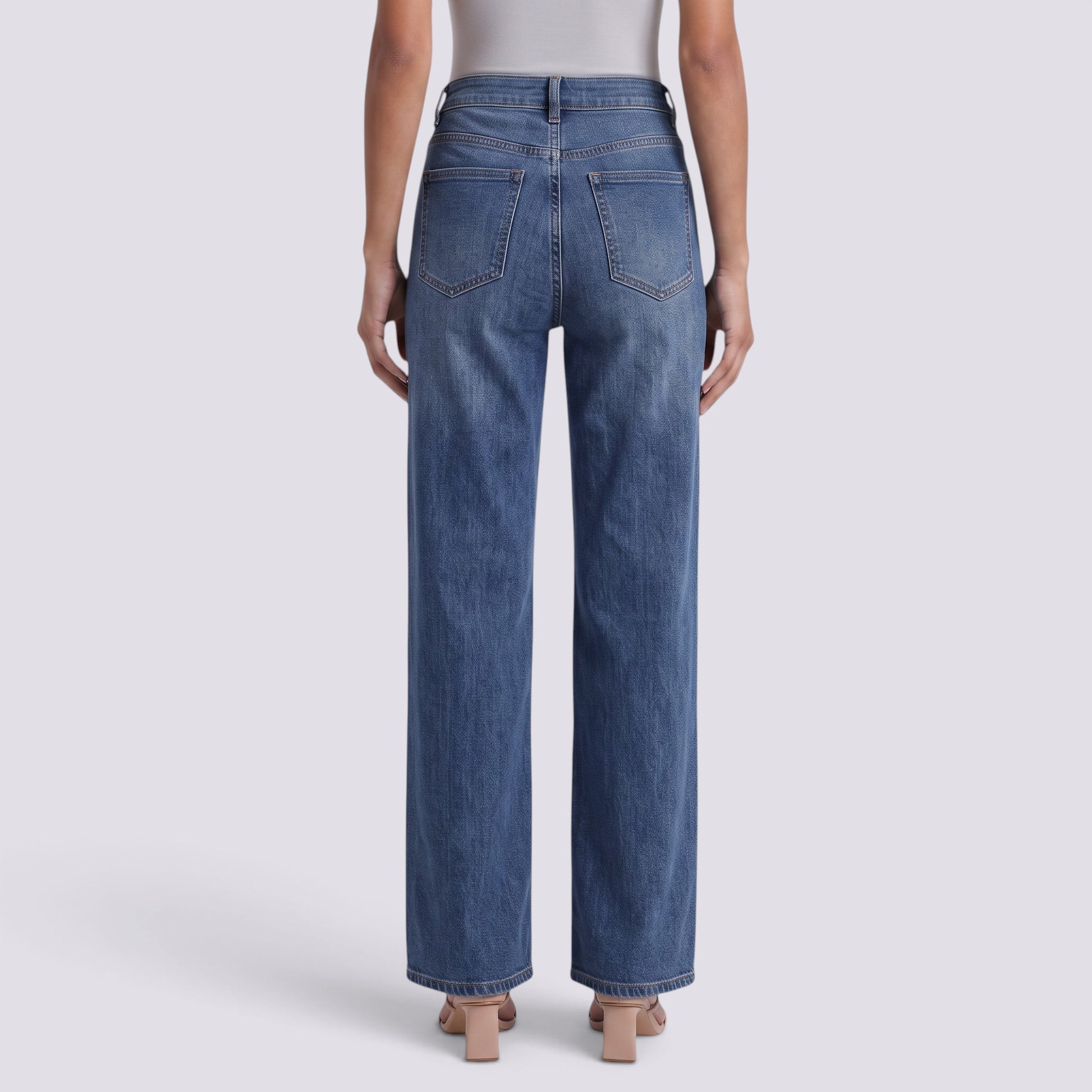 Pantalón Vaquero Mujer Tiro Alto Elástico