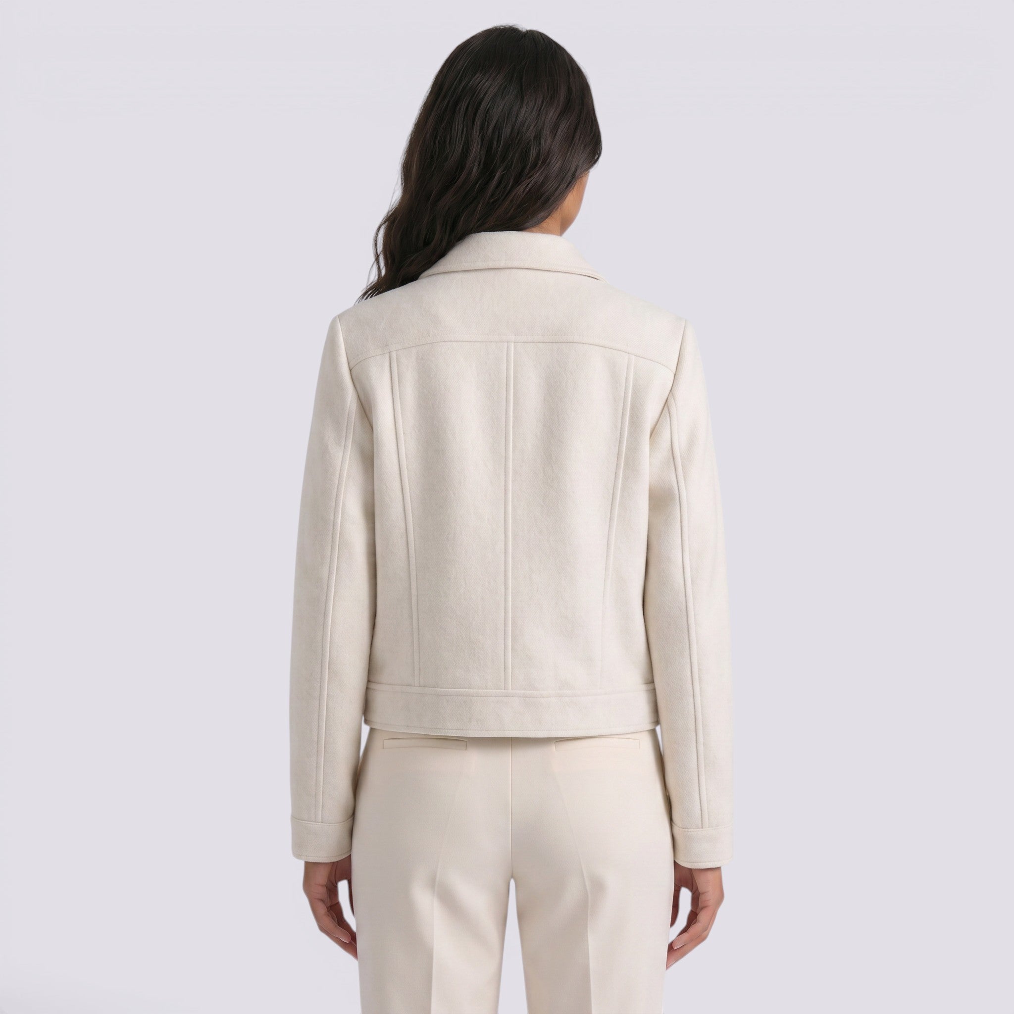 Chaqueta Mujer Corta con Cremallera Frontal