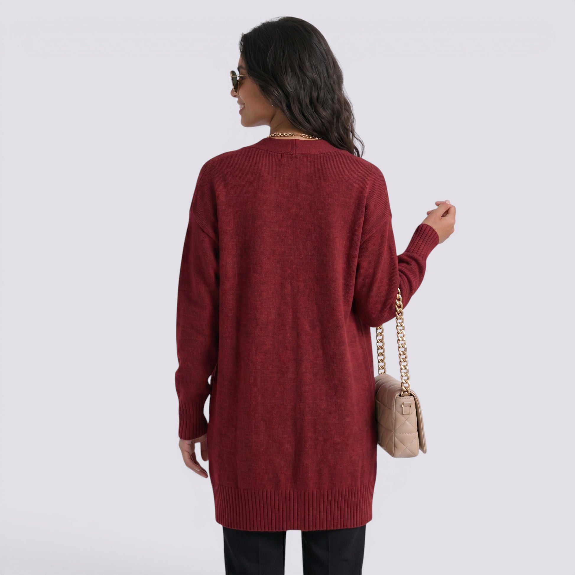 Cárdigan Mujer Largo Oversize de Punto