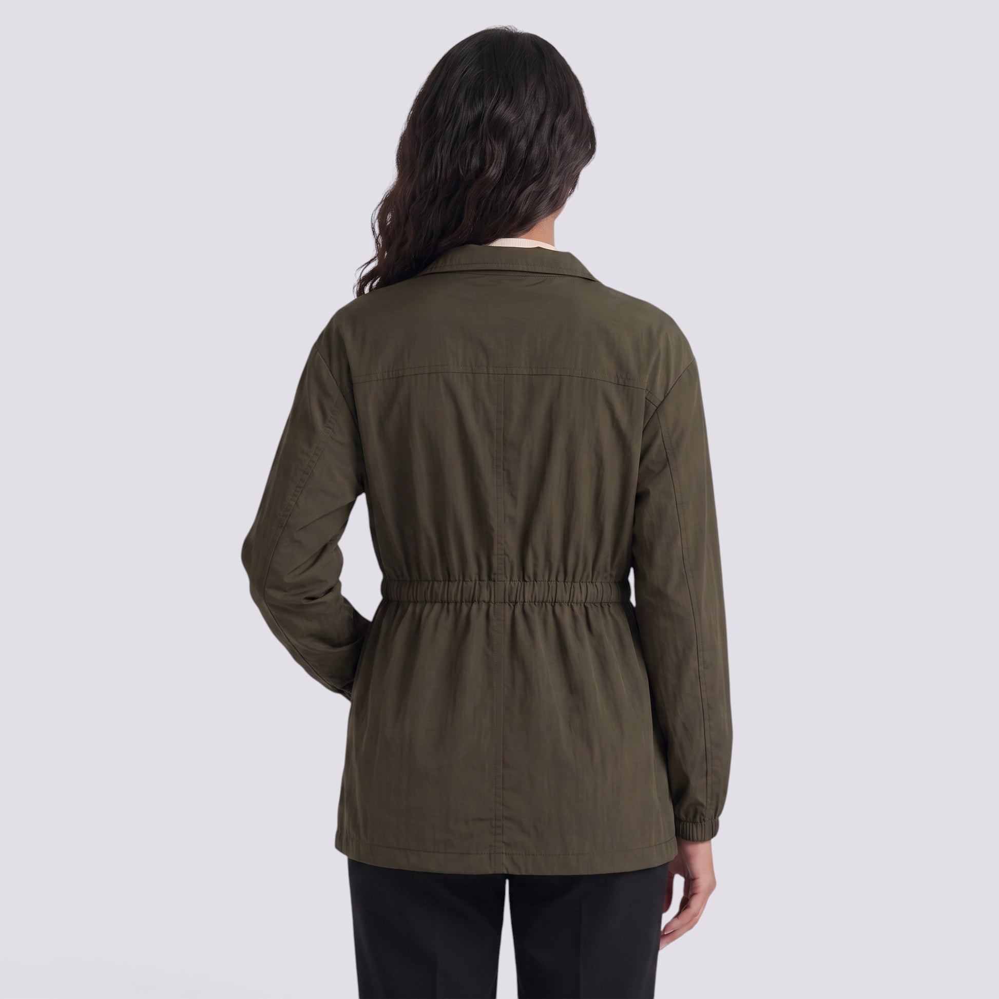 Gabardina Mujer Cortavientos Midi Entallada