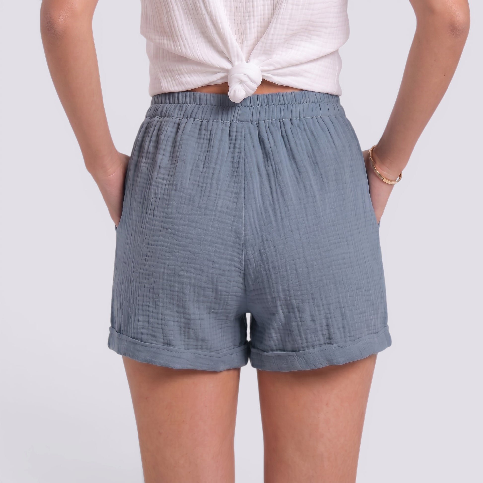 Shorts Mujer Cintura Alta Elegante
