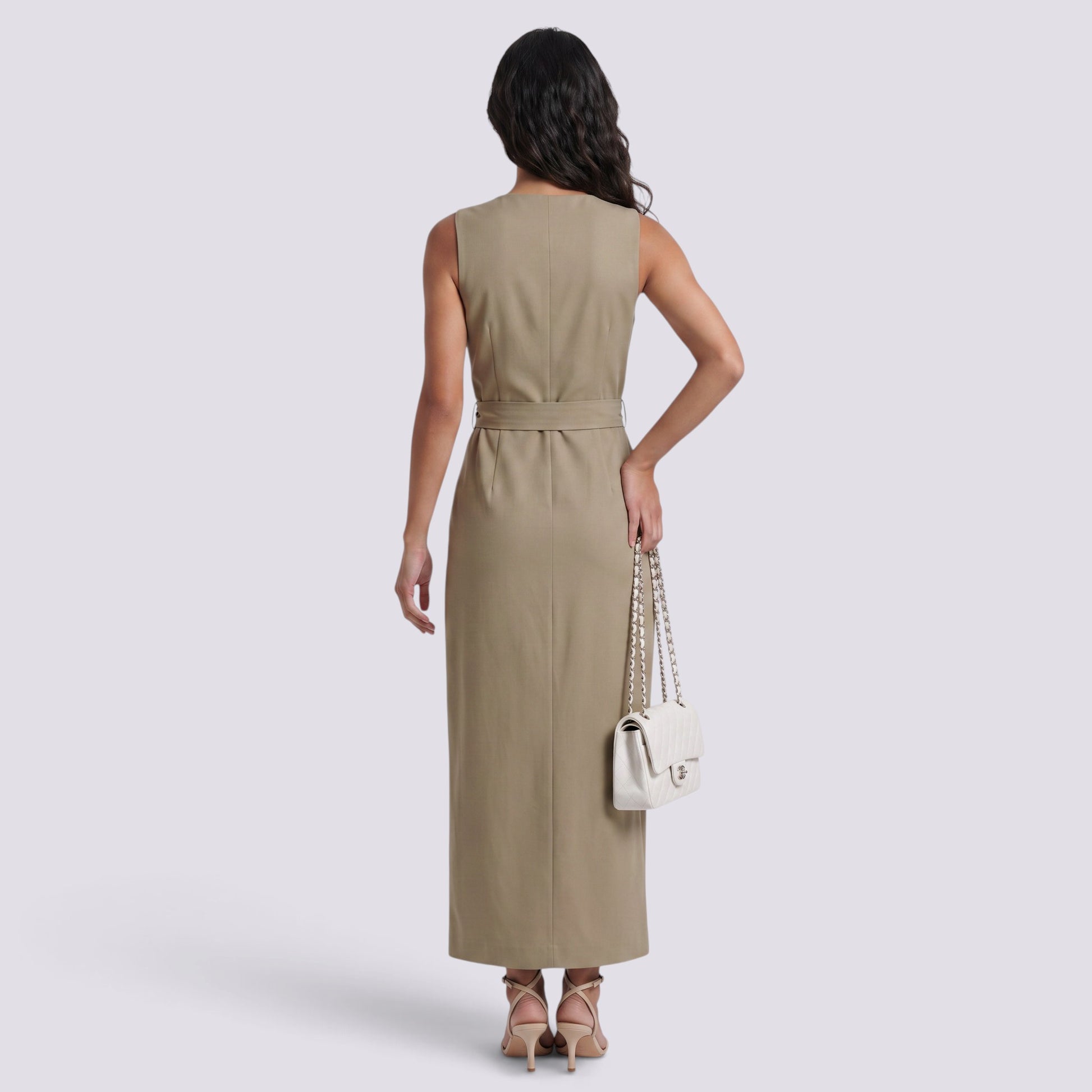 Vestido Largo Tipo Blazer para Mujer Solapa Entallado
