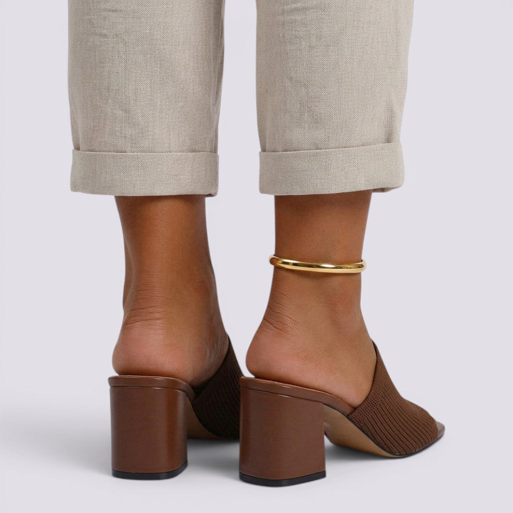 Sandalias Tacón Mujer Elegantes Punta Abierta