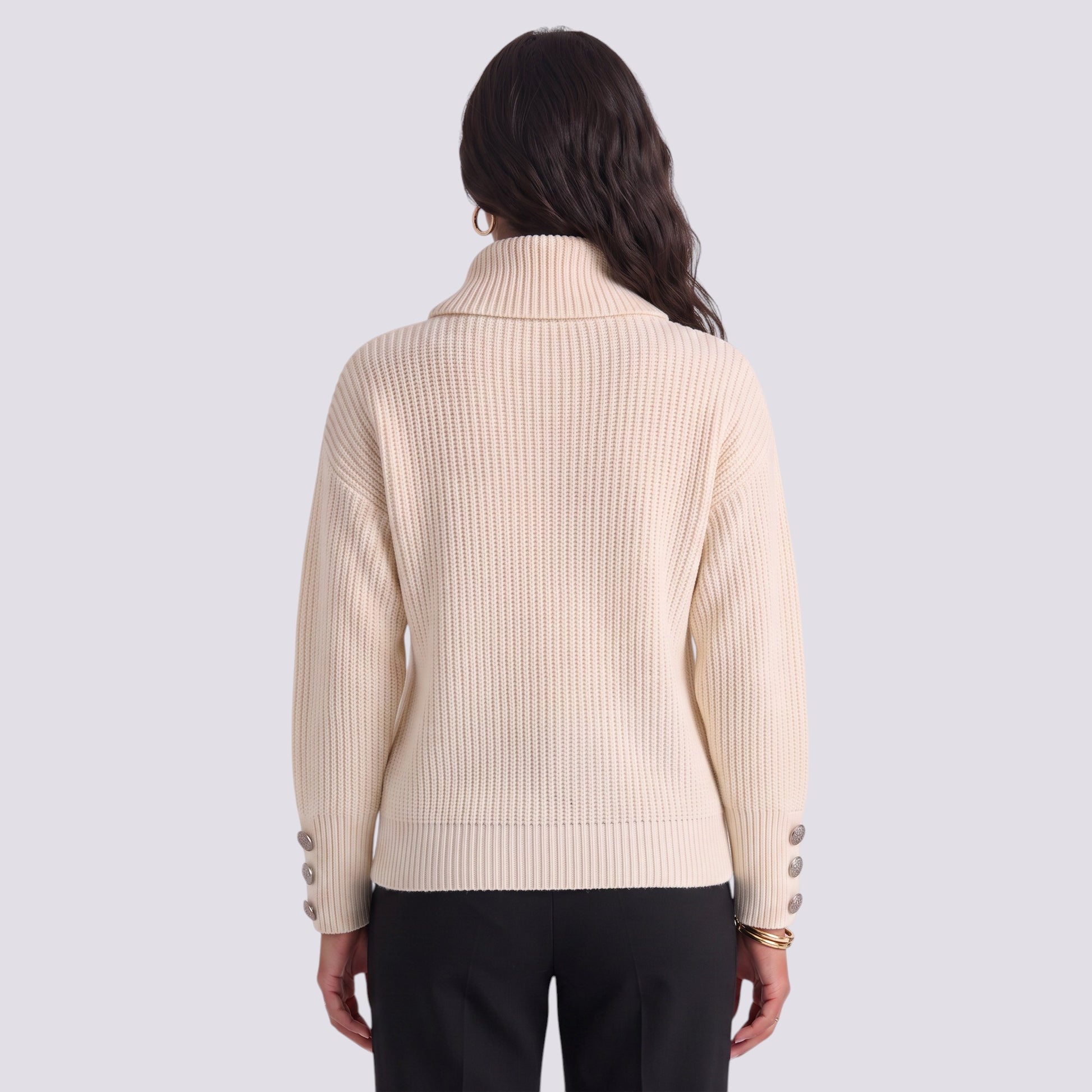 Jersey Mujer Cuello Solapa Manga Farol