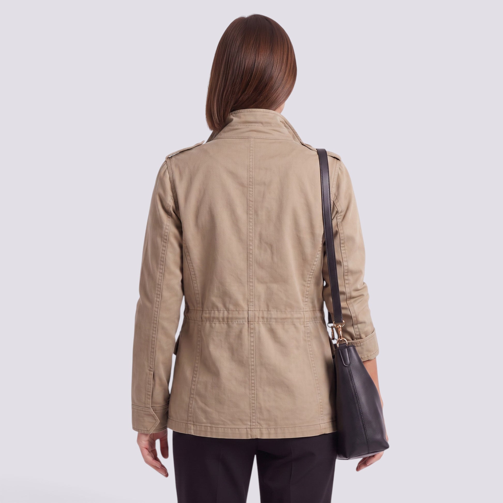 Chaqueta Mujer Holgada con Cremallera Solapa