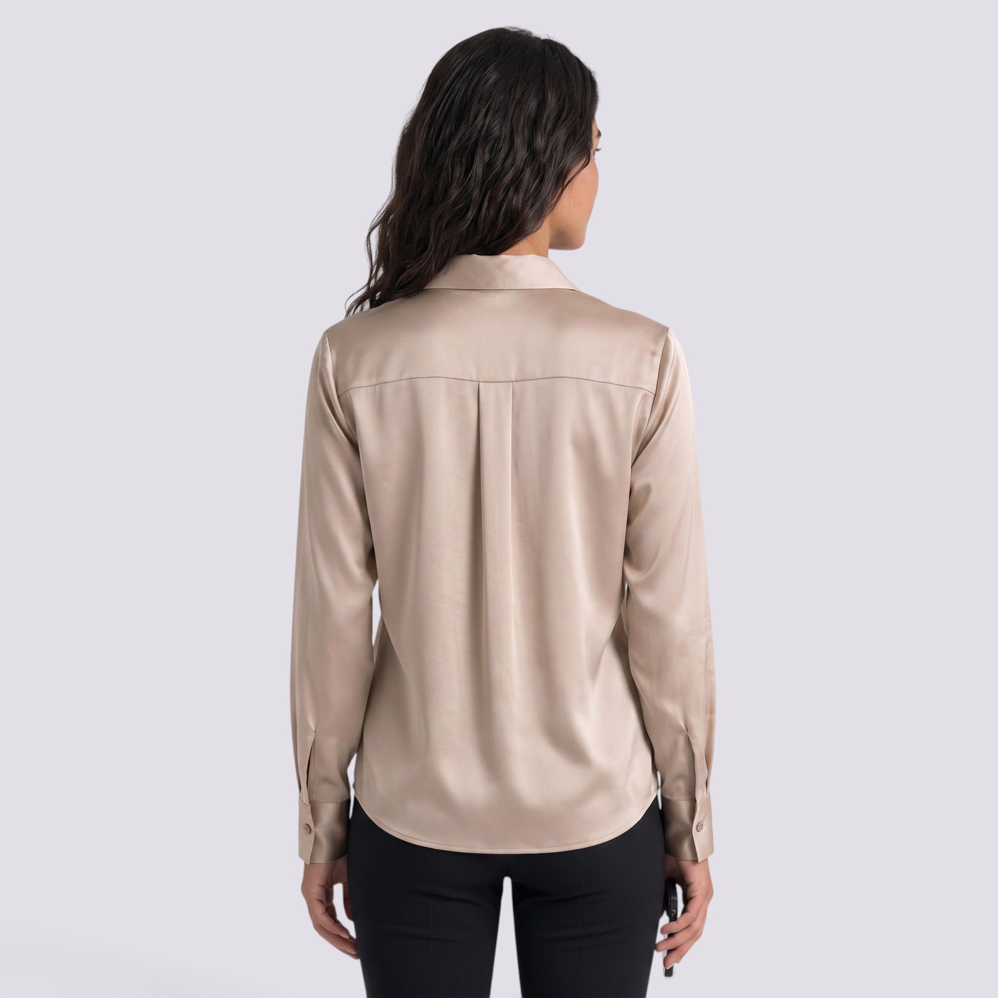 Blusa Mujer Manga Larga con Solapa