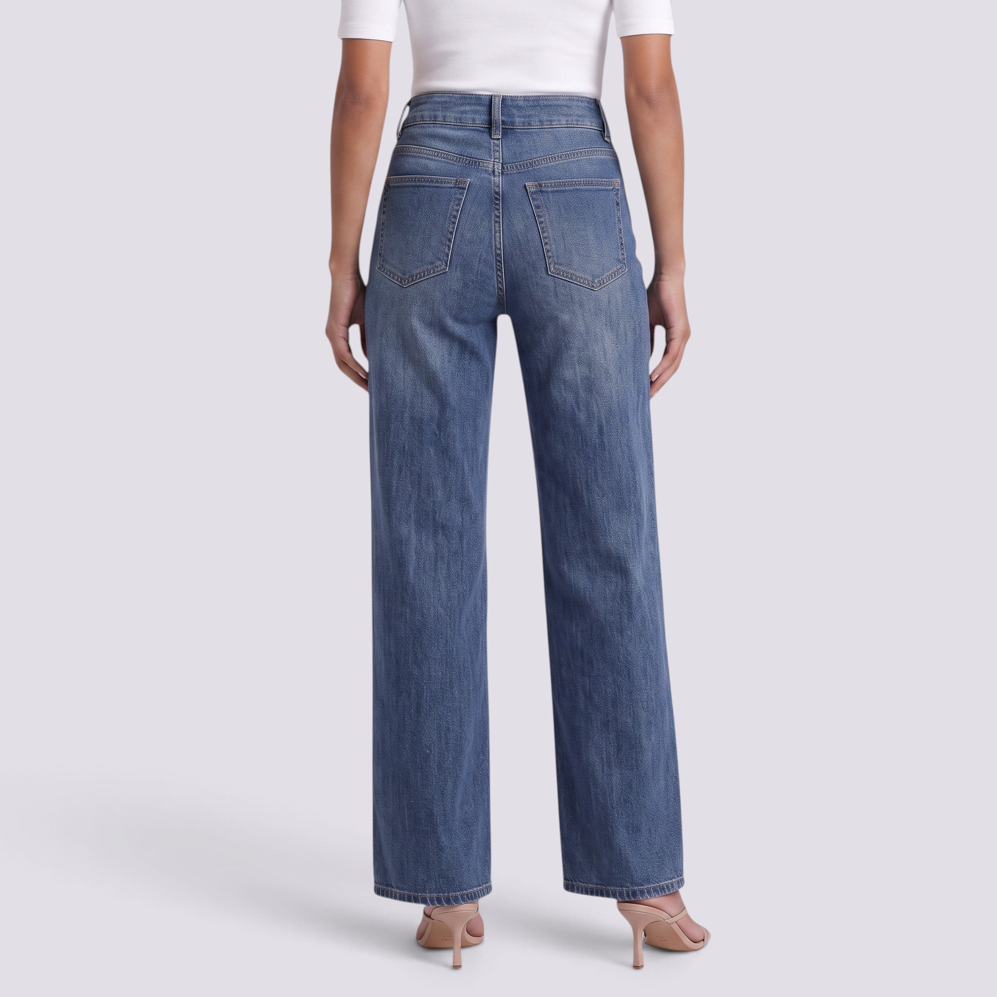Pantalón Vaquero Mujer Tiro Alto Elástico
