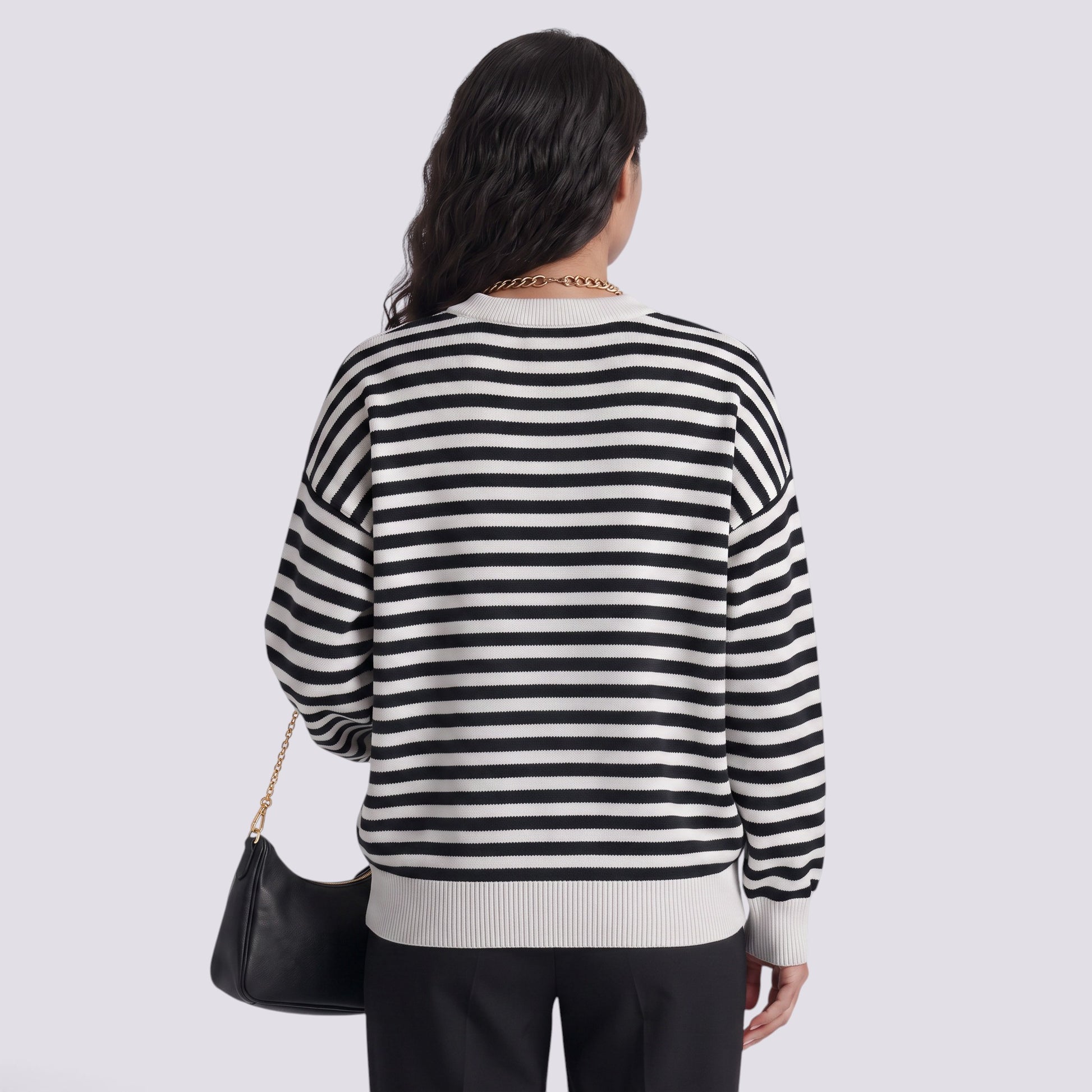 Jersey Mujer Punto Rayas Bicolor