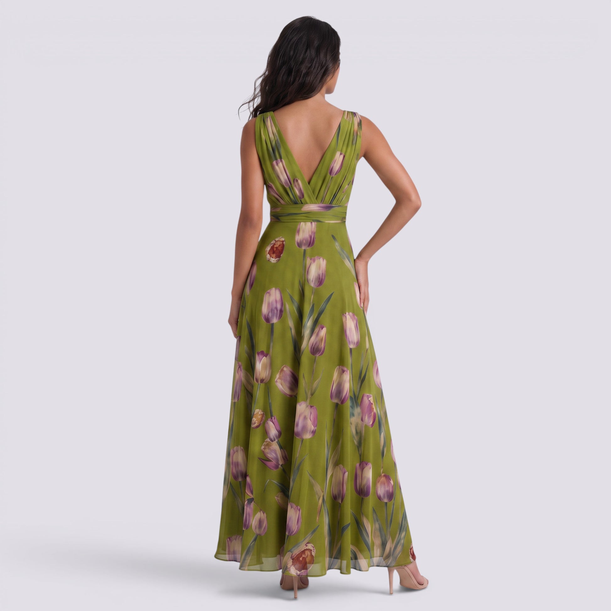 Vestido Largo Fiesta Floral Estampado