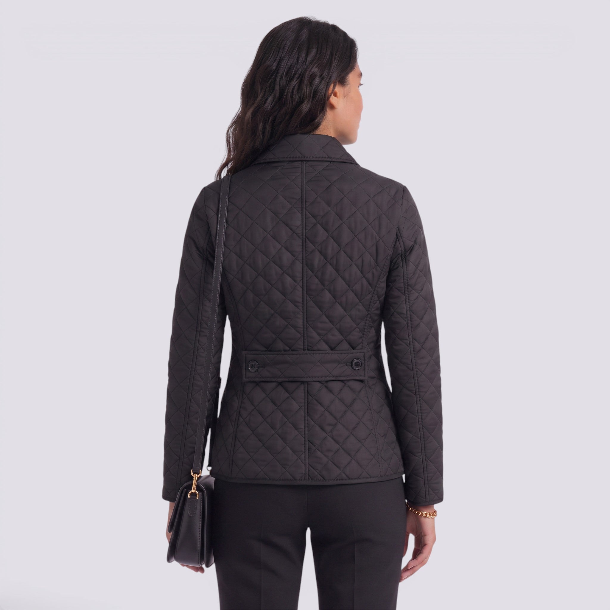 Chaqueta Acolchada Mujer Elegante con Solapa