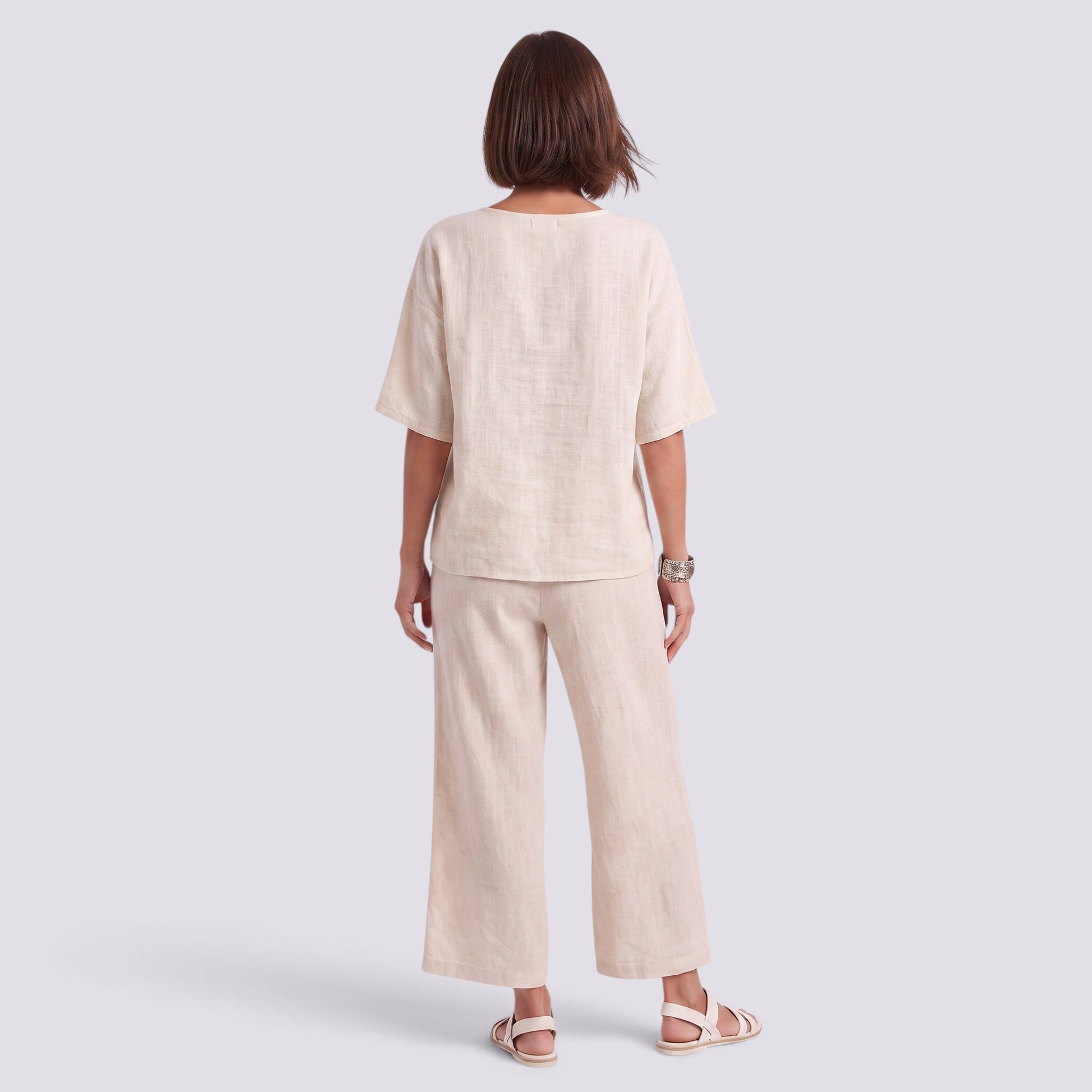 Conjunto Rayas Pantalón Ancho Mujer